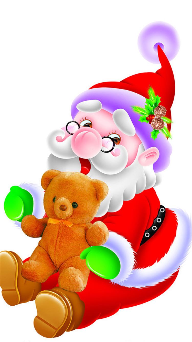 Happy Cute Santa Claus iPhone 8 Wallpaper Free Download