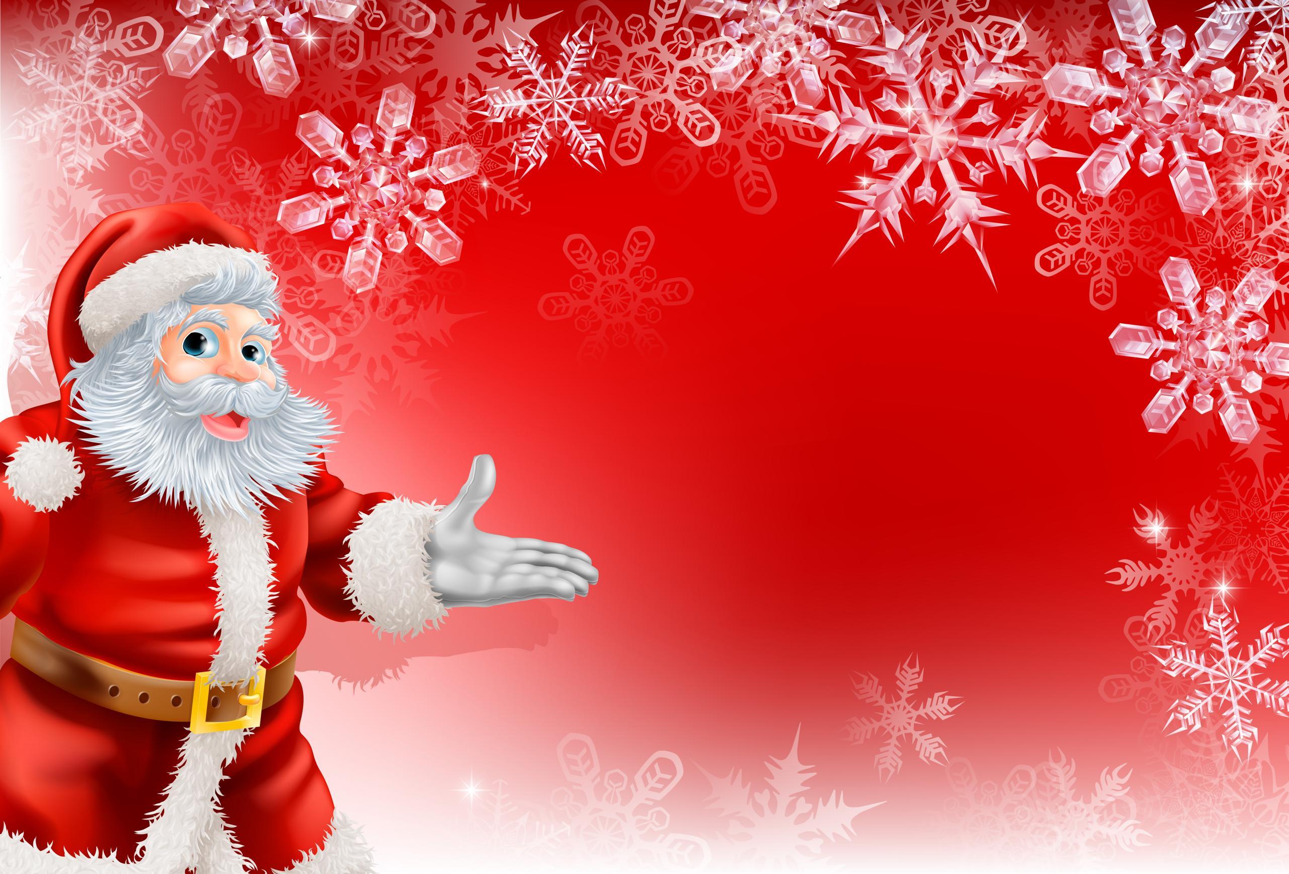Cute Santa Merry Christmas image Background for Powerpoint