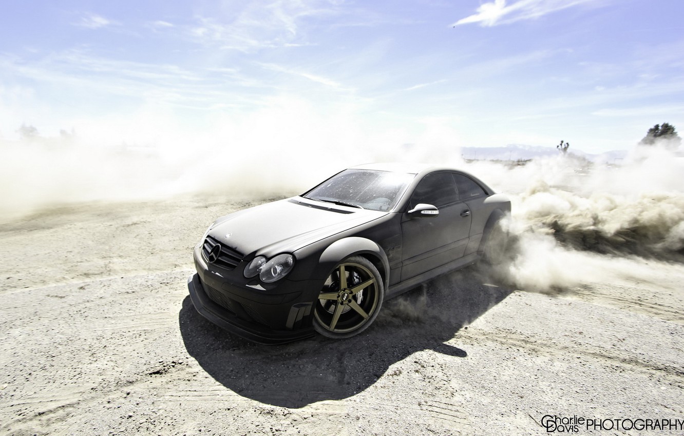 Wallpaper car, tuning, dust, skid, Mercedes, tuning, mercedes clk image for desktop, section mercedes