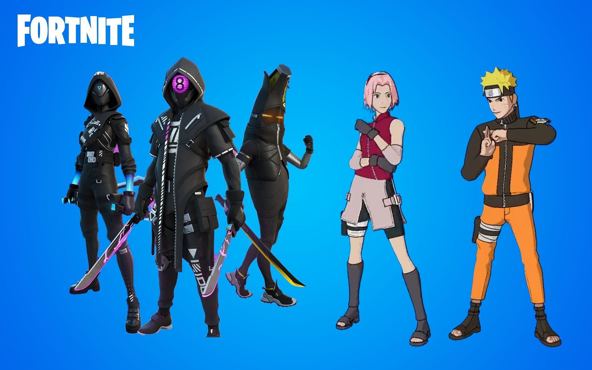 Every new cosmetic in Fortnite v18.40 update: Golden Cube skin, Naruto & Team Kurama, 8Ball and more