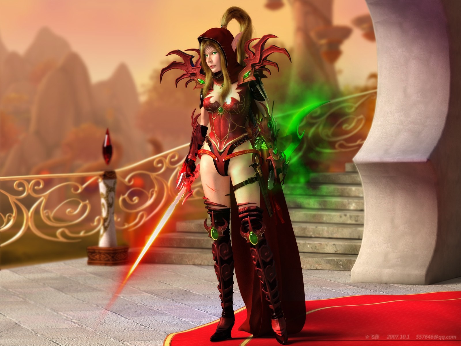 World of Warcraft разбойница эльфийка