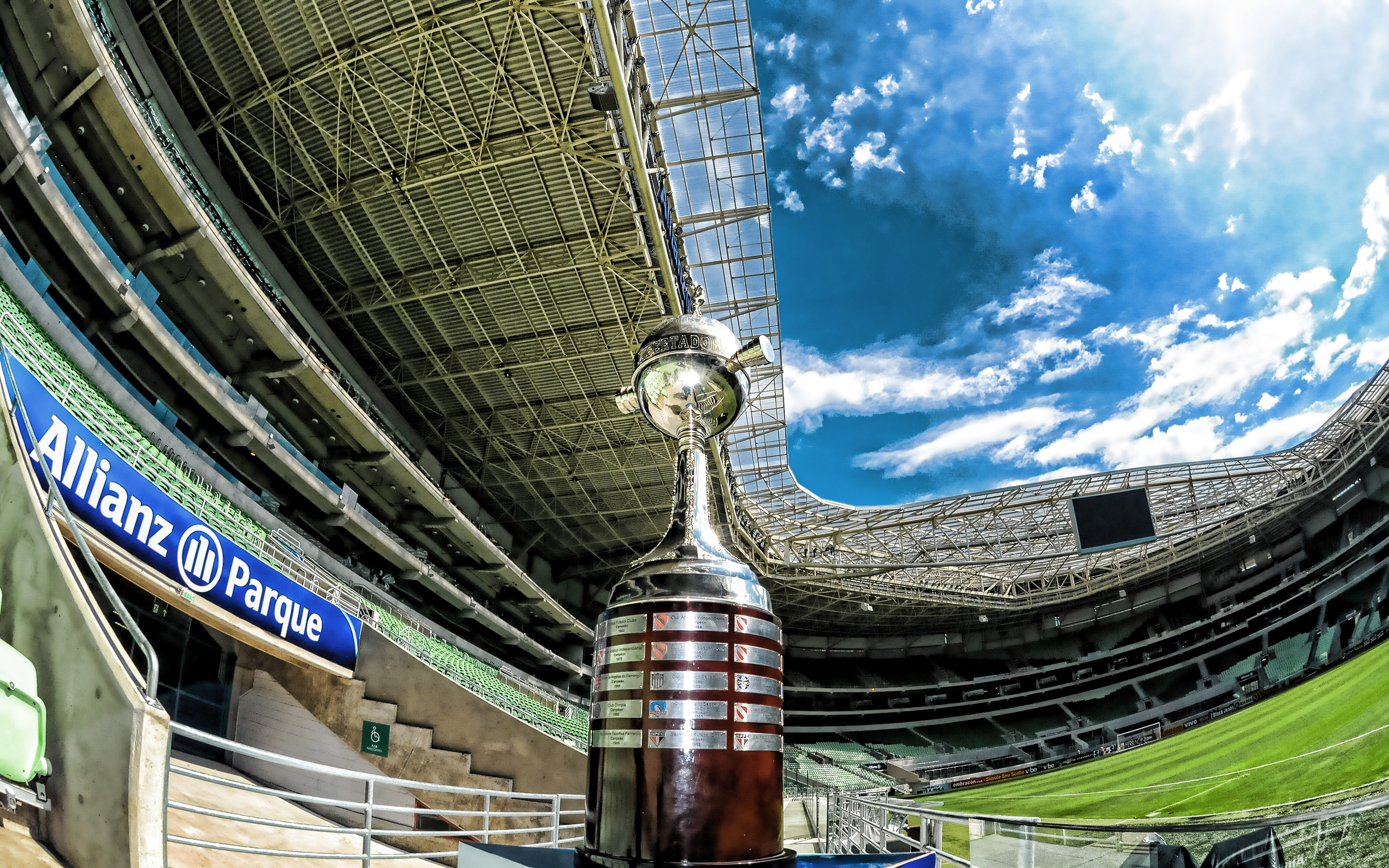 Download wallpaper Allianz Parque, Copa Libertadores Cup, Palmeiras Stadium, Sao Paulo, soccer, Palestra Italia Arena, football stadium, Palmeiras arena, Brazil, SE Palmeiras for desktop with resolution 3840x2400. High Quality HD picture wallpaper