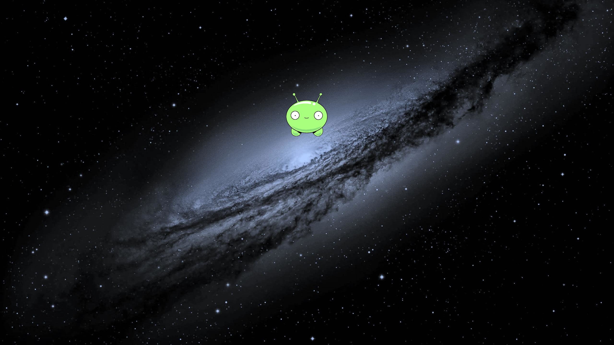 Slapped a Mooncake in a gorgeous 2560x1440 space wallpaper
