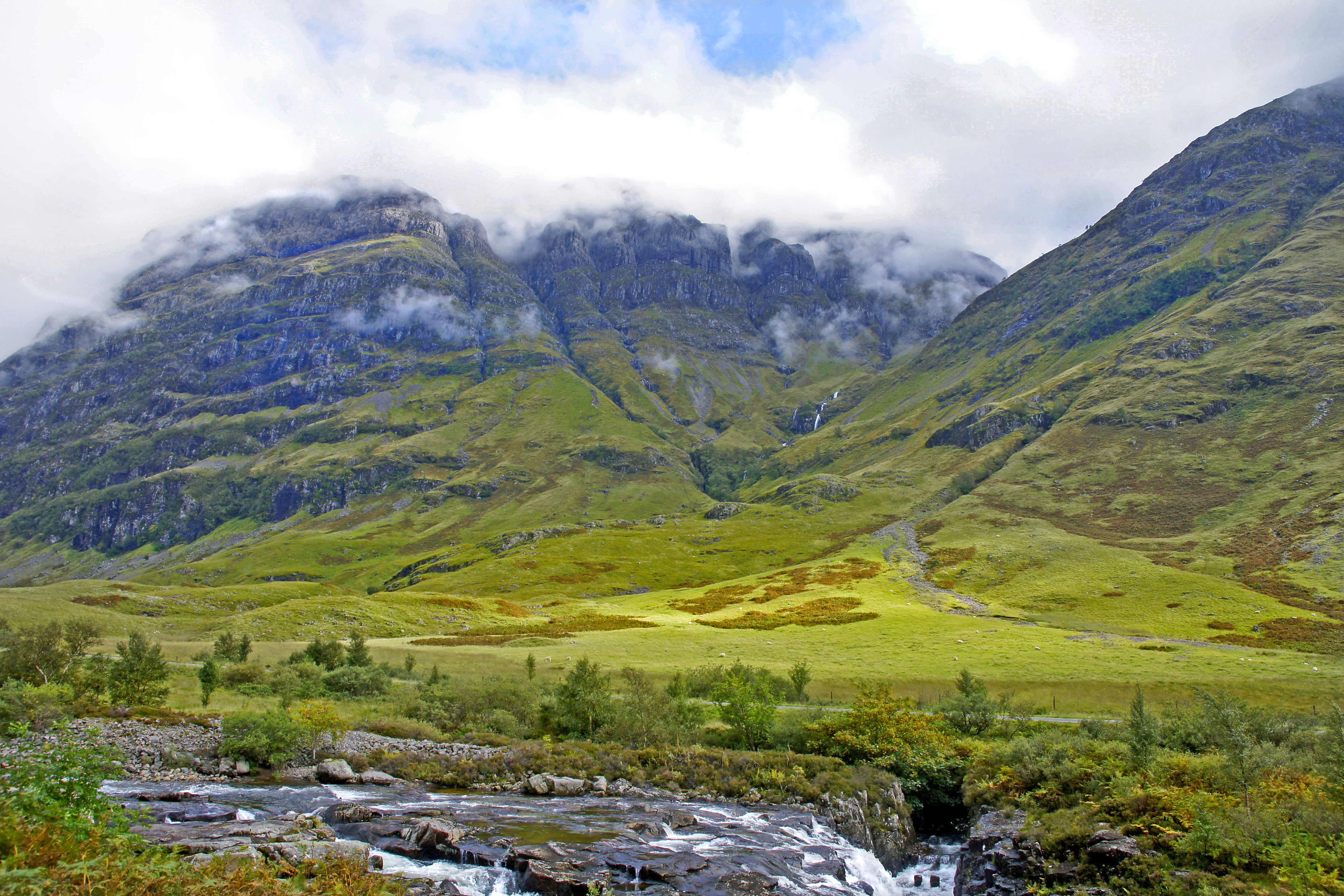 Wallpaper, cloud, mountains, river, Scotland, highlands, day, cloudy, glen, glencoe, blinkagain 5000x3333