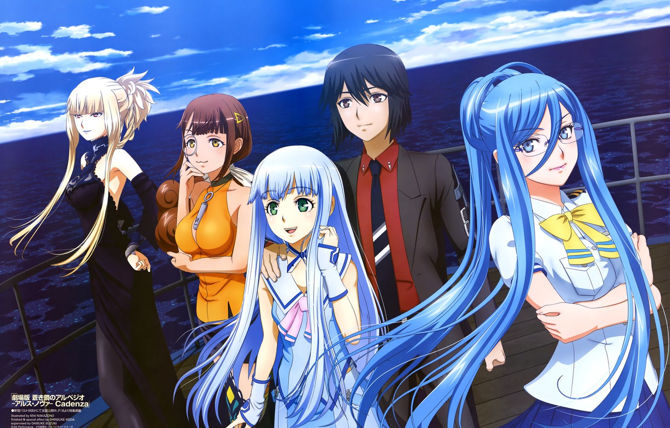 Wallpaper Anime, Hyuuga, Takao, Kongou, Iona, Arpeggio of Blue Steel image for desktop, section прочее