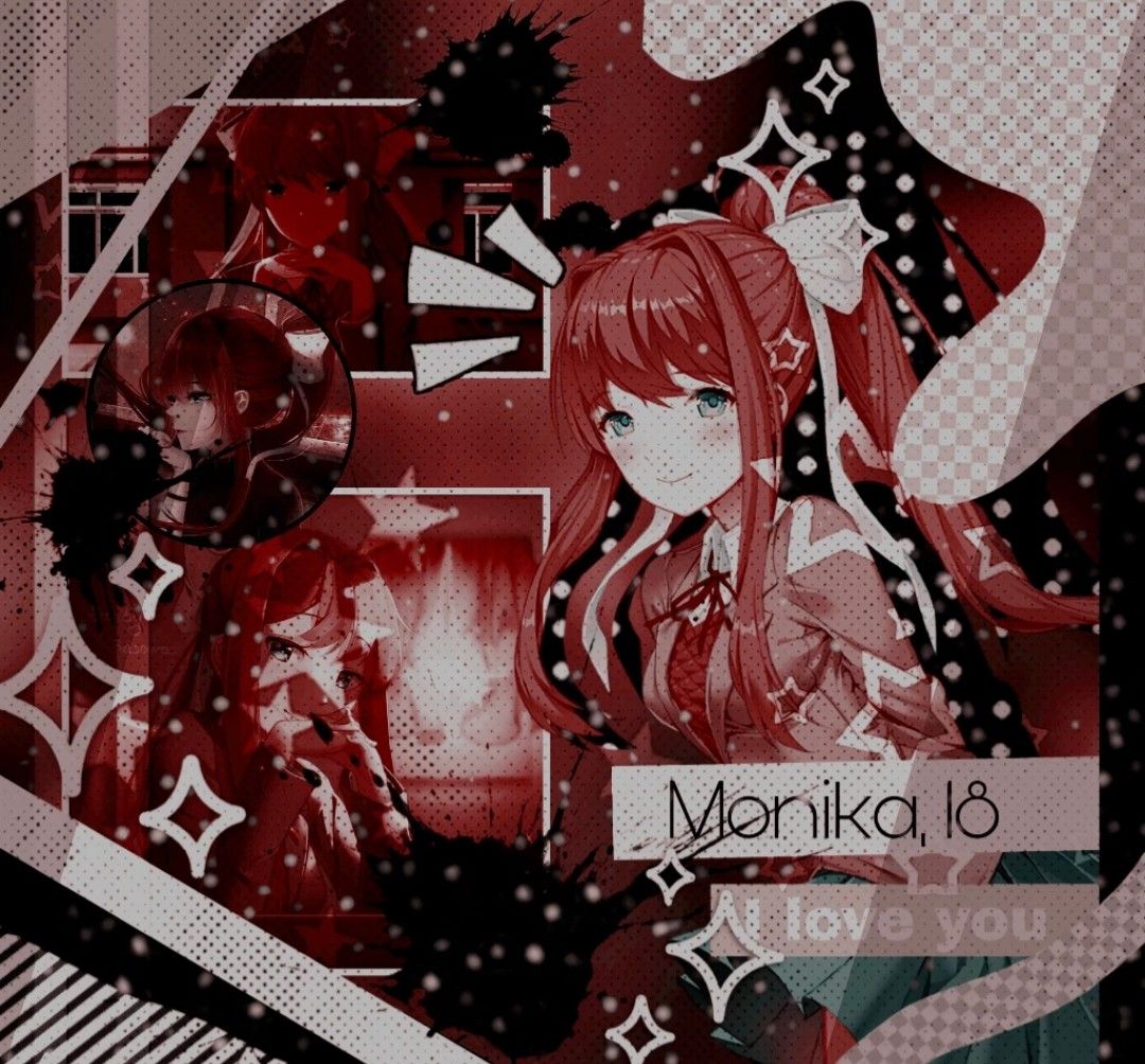 Monika. Literature club, Anime, Anime artwork