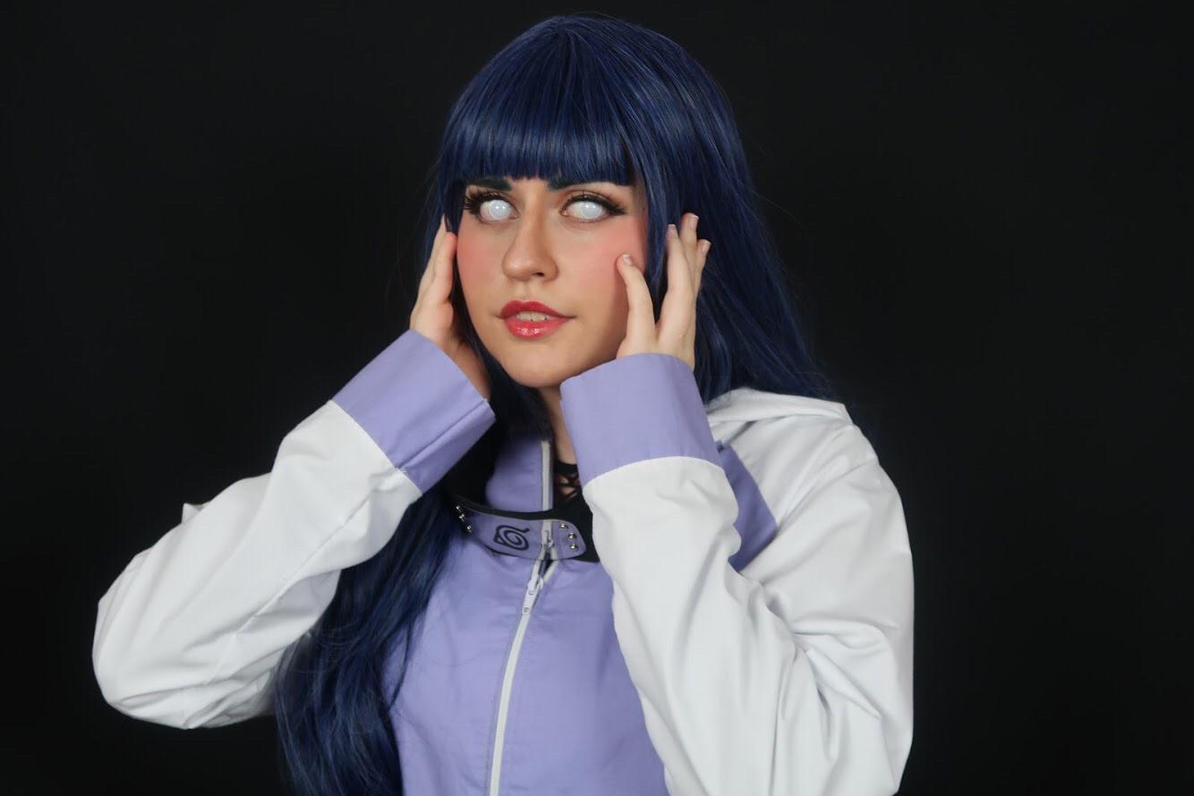 Tested Out Some New Makeup Techniques For My Hinata Cosplay And Thought I'd Share! This Was My First Time Wearing White Out Lenses As Well So Taking Photo And Then Trying To See