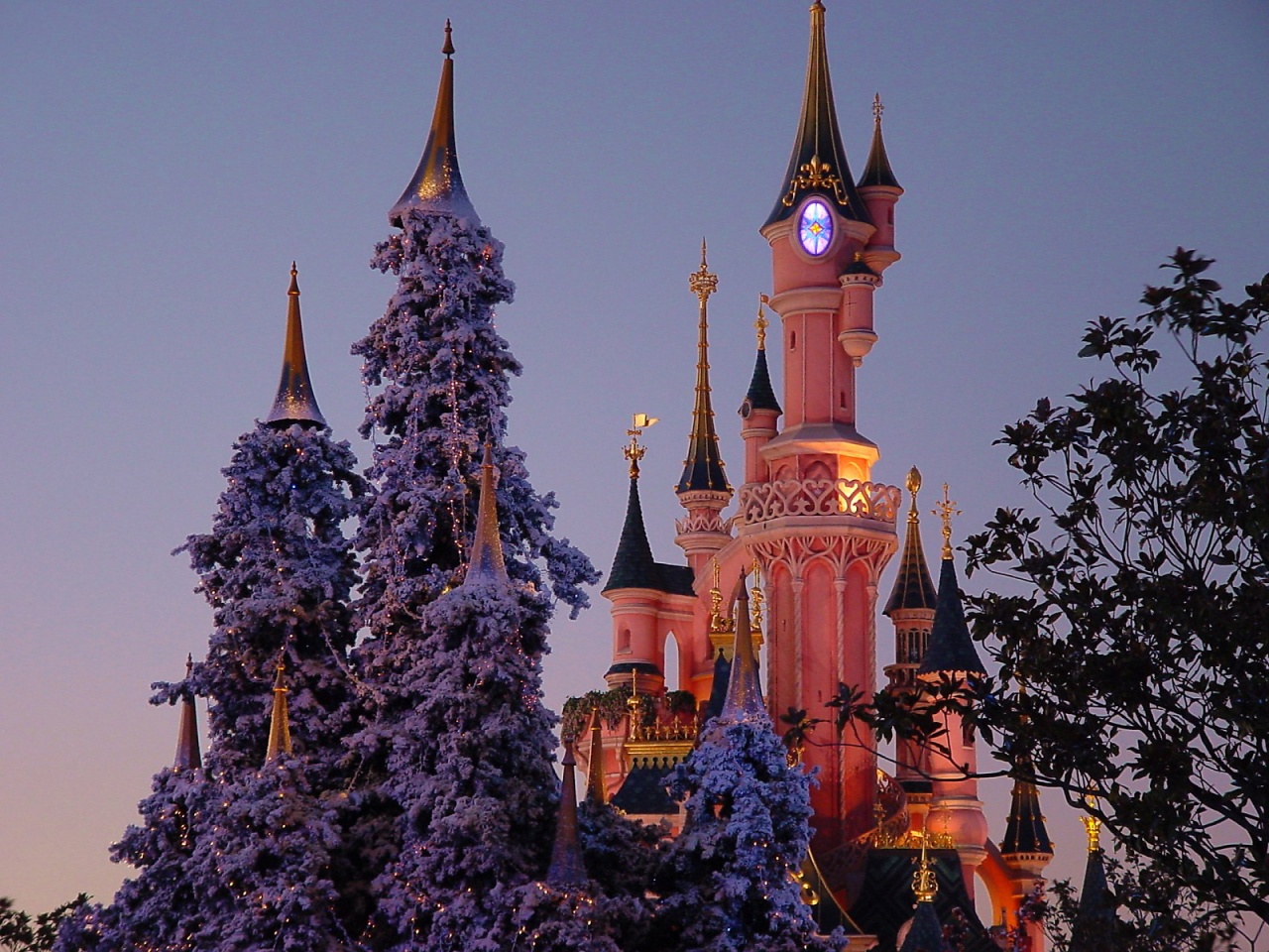 Disneyland in winter desktop PC and Mac wallpaper