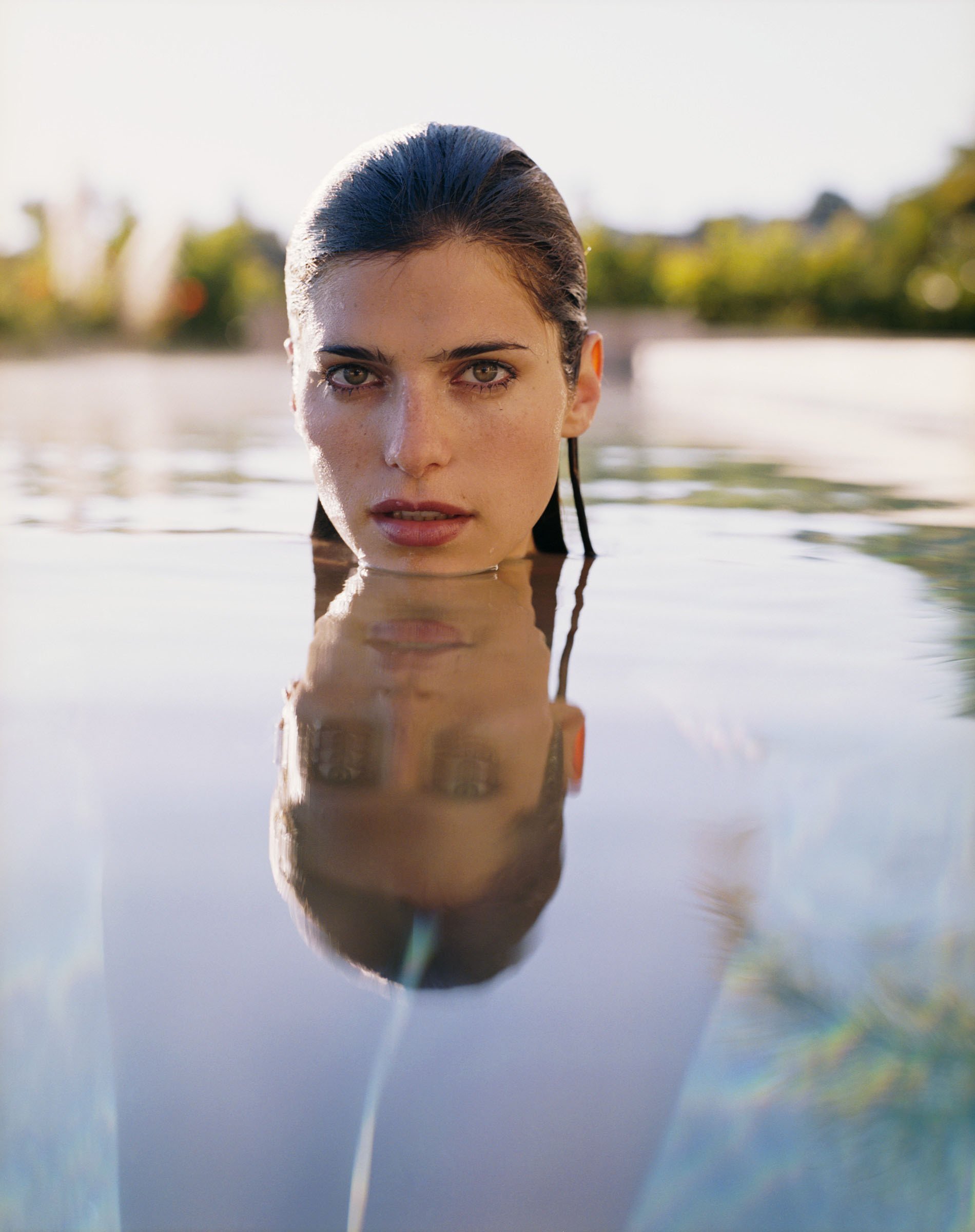 women lake bell swimming pools reflections 1900x2400 wallpaper
