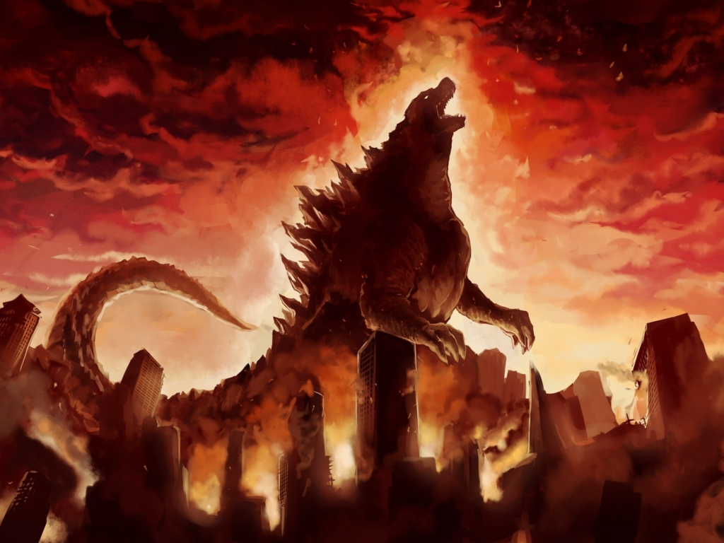 Download 1024x768 wallpaper godzilla, a monster, artwork, 1024x768 standard 4:3, fullscreen, 1024x768 HD image, background, 9110