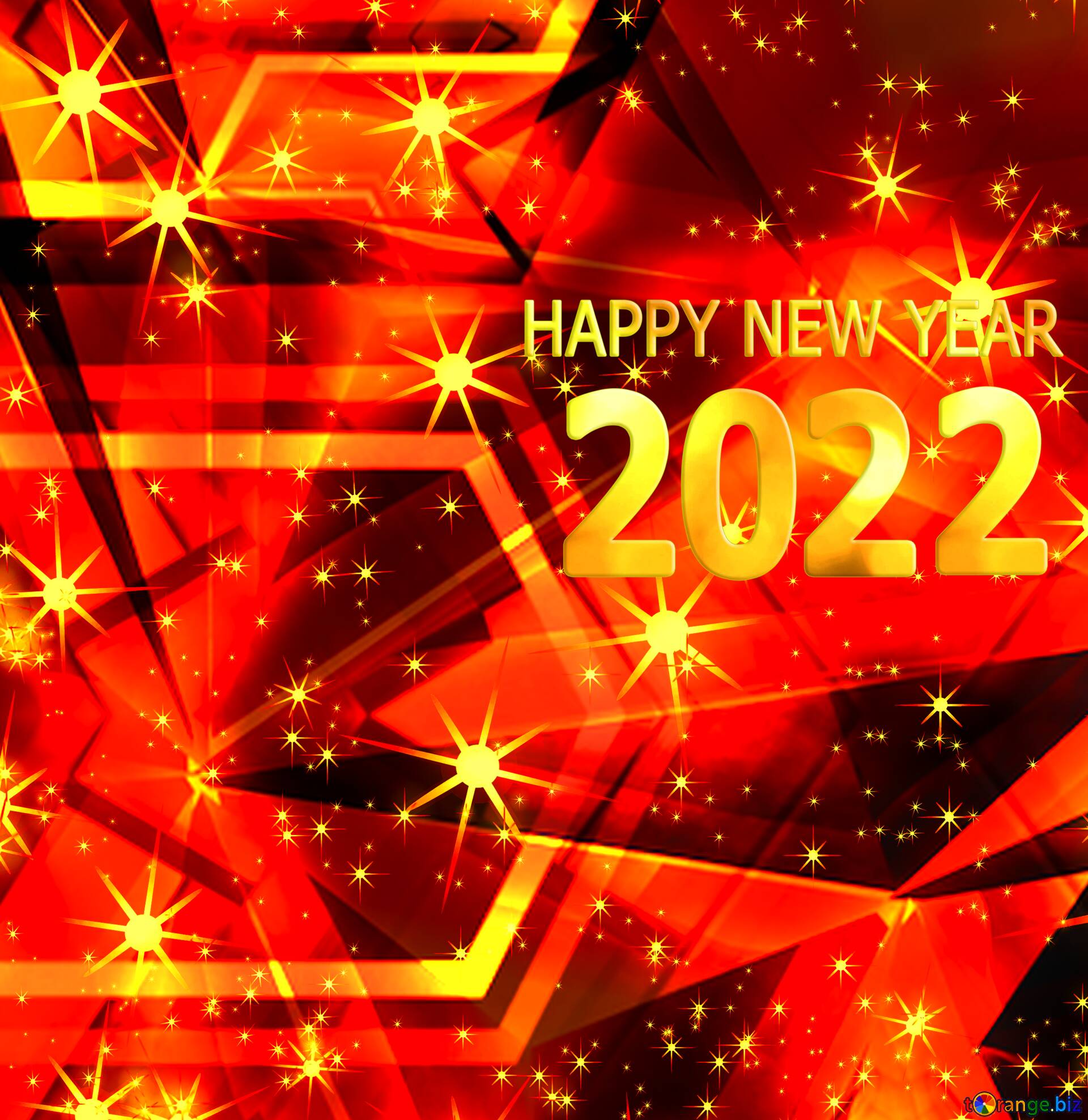 Happy New Year 2022 3D Red Tech Background On CC BY License Free Image Stock TOrange.biz Fx №229109