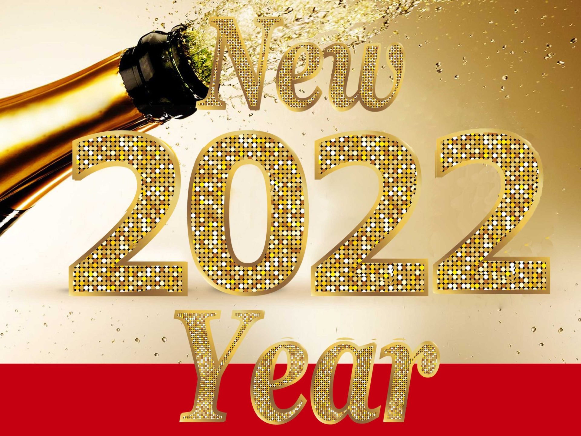 Happy New Year 2022 Sampin Bottle Photo 3D Wallpaper HD 3840x2400, Wallpaper13.com