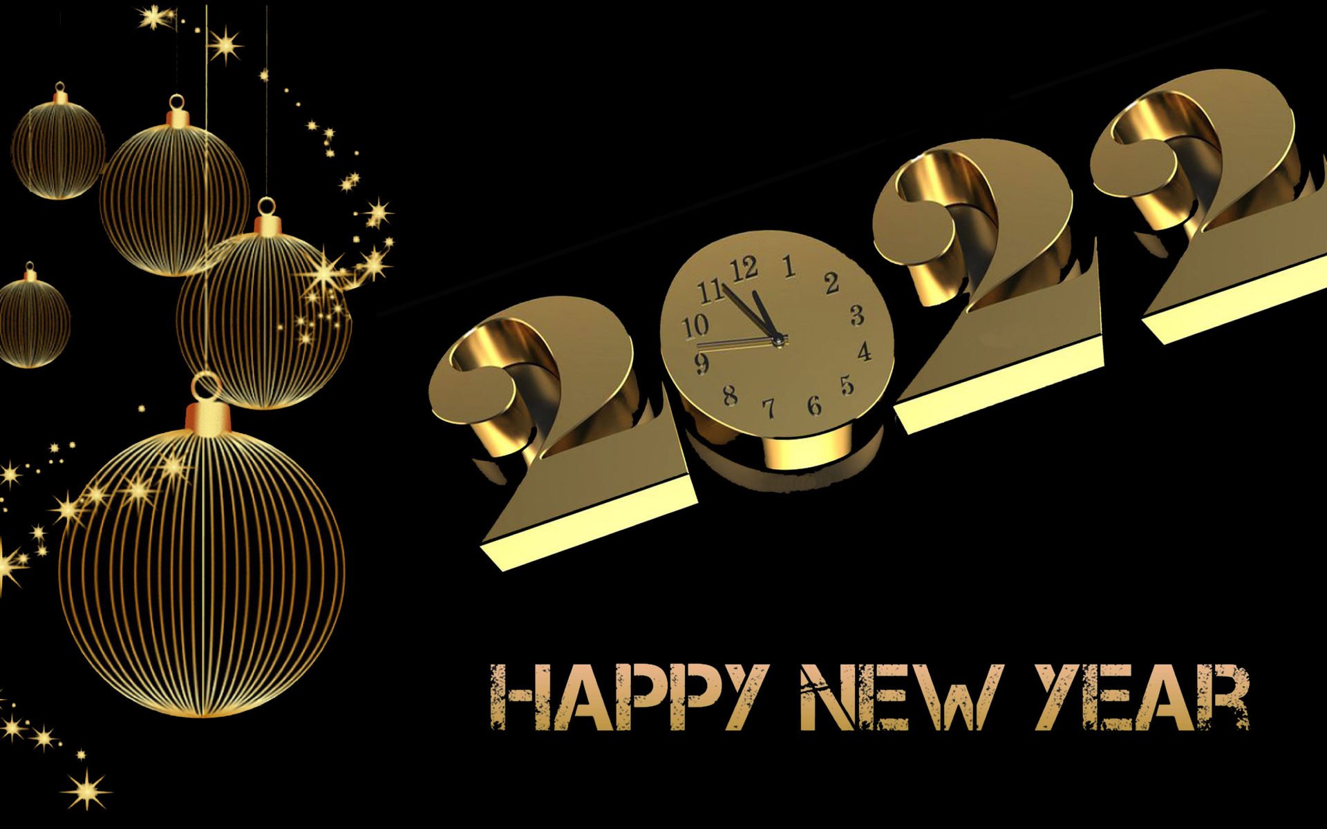 Happy New Year 2022 Gold 3D Desktop Desktop Wallpaper For Pc Tablet And Mobile 3840x2160, Wallpaper13.com