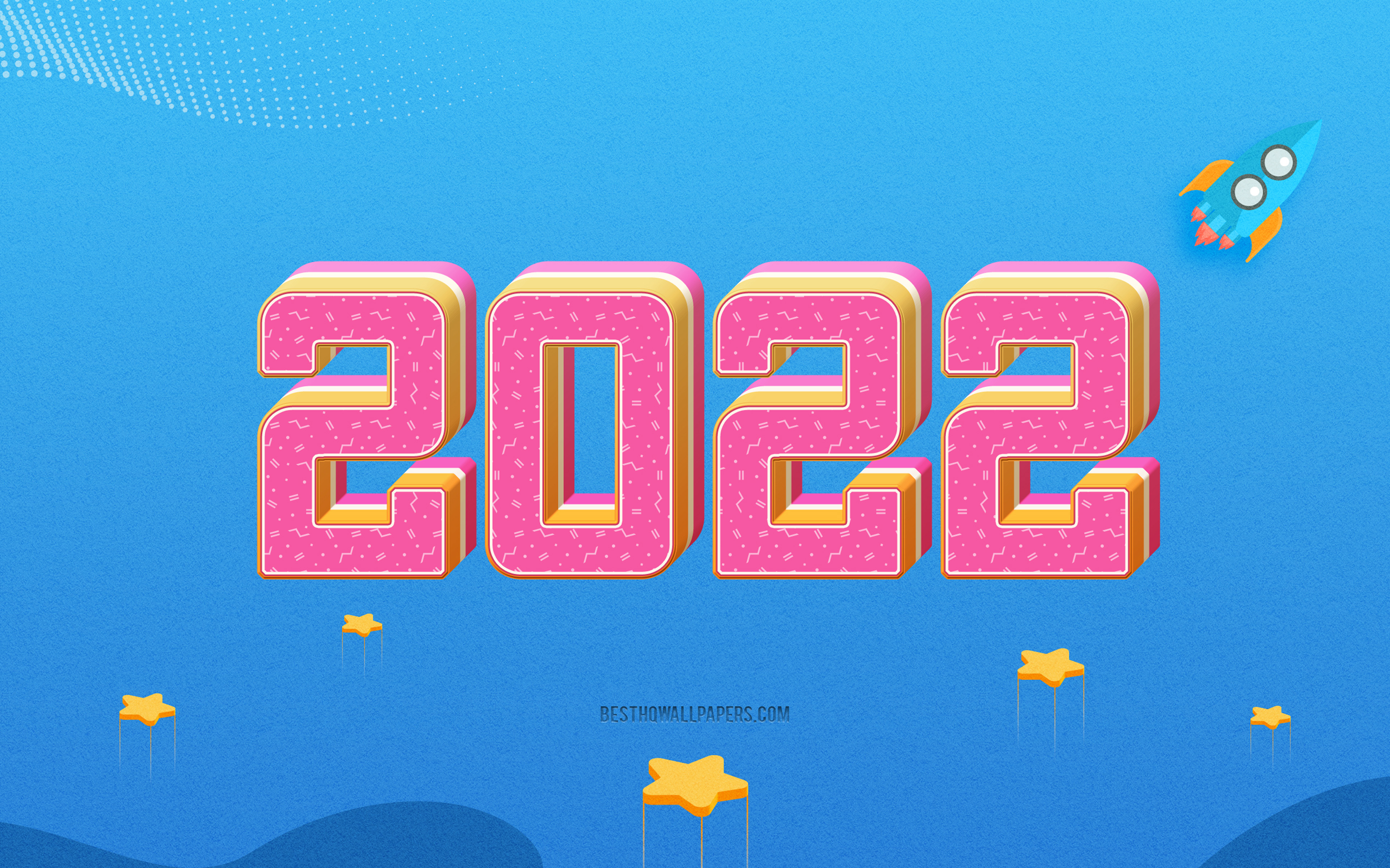 Download wallpaper 2022 New Year, 3D art, Happy New Year isometric art, 2022 isometric background, 2022 Startup, start 2022 concepts, 2022 blue background for desktop with resolution 3840x2400. High Quality HD picture wallpaper