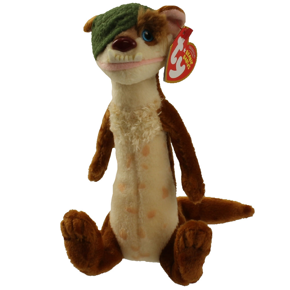 TY Beanie Baby the One Eyed Weasel ( Ice Age 3 Movie Beanie ) (7 inch)