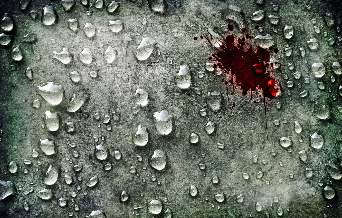 Wallpaper water, drops, blood, styling, scratches, bloody image for desktop, section макро