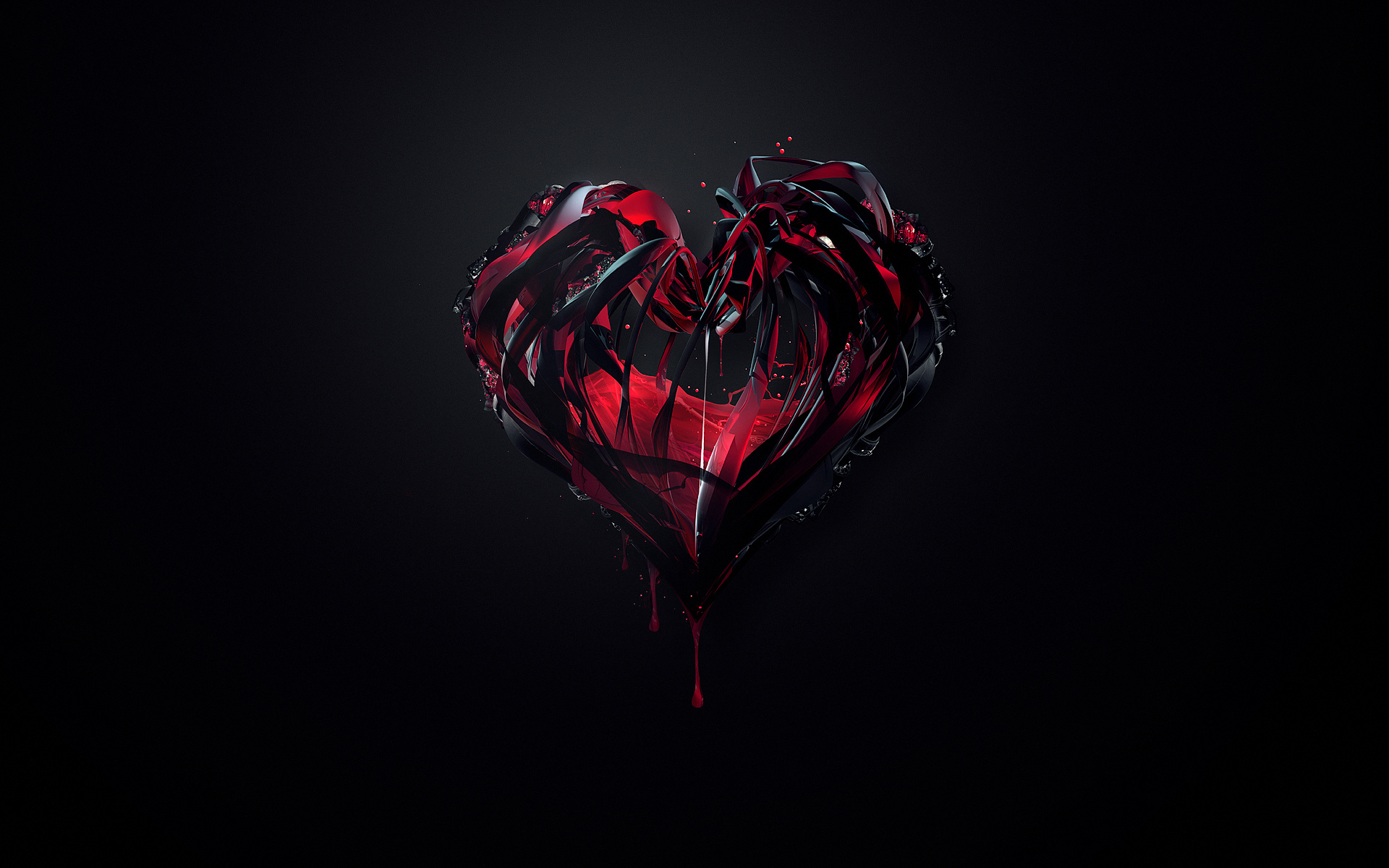 Wallpaper heart, stone, drop, blood desktop wallpaper 3D GoodWP.com