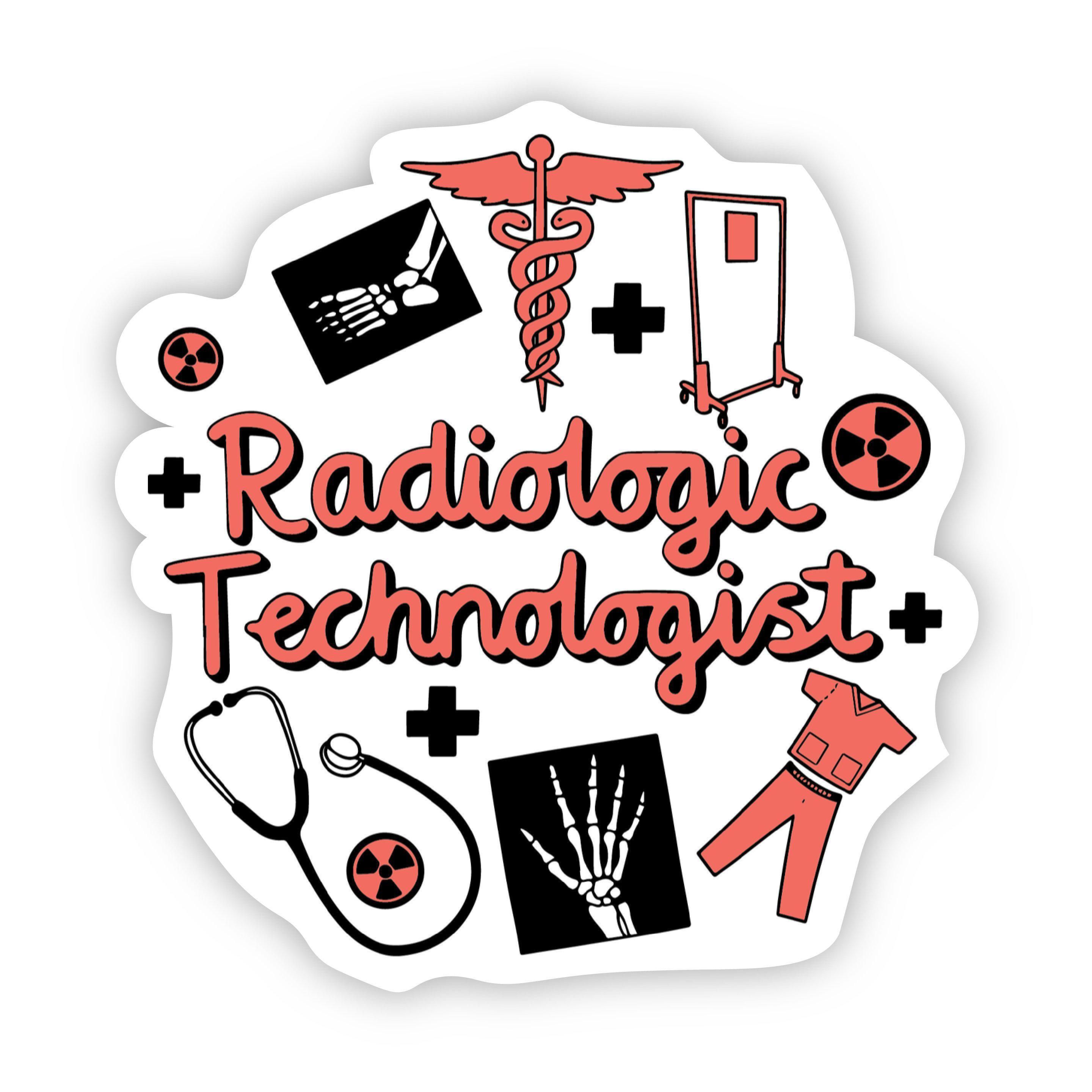 Radiologic Technologist Red Sticker. Radiology technologist, Nurse stickers, Medical stickers