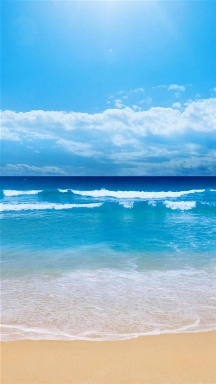 Nature Clear Ocean Beach Skyline iPhone 8 Wallpaper Free Download