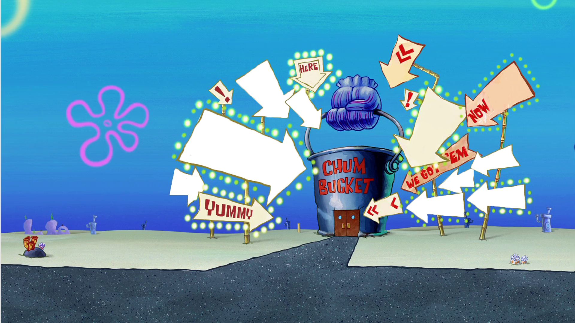 Chum Bucket from SB Movie with empty signs