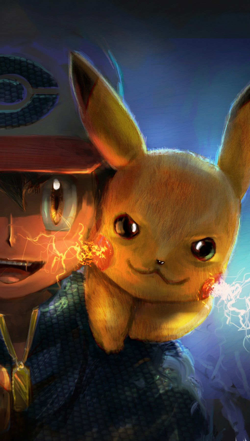 Ash and Pikachu artwork Wallpaper