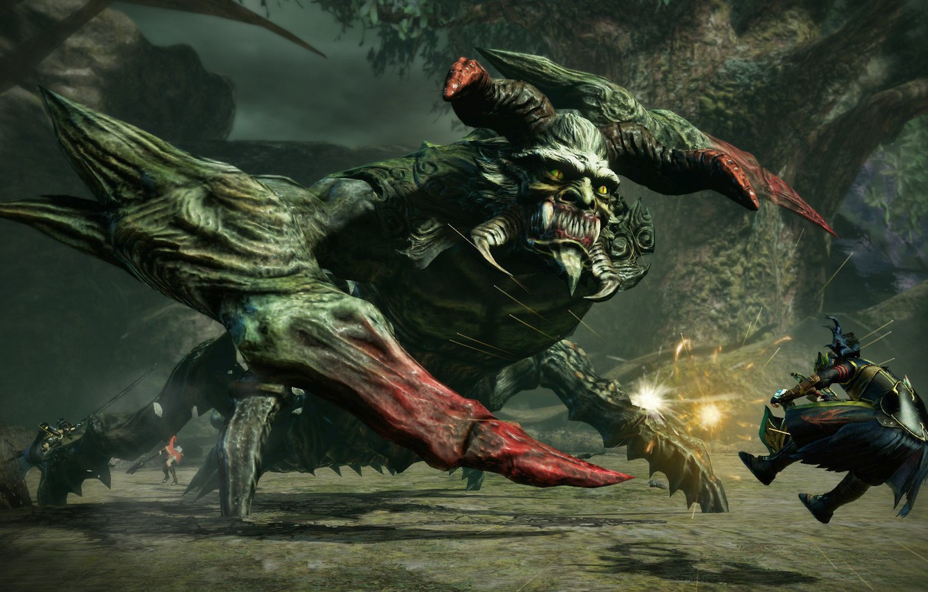 Wallpaper game, monster, armor, fight, bakemono, Toukiden 2, Toukiden image for desktop, section игры