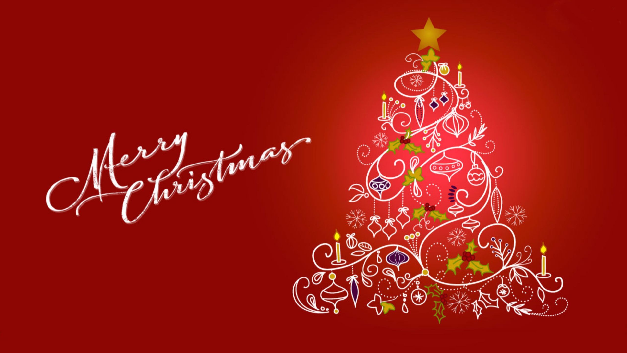 Simple Merry Christmas wallpaper in 2560x1440 resolution