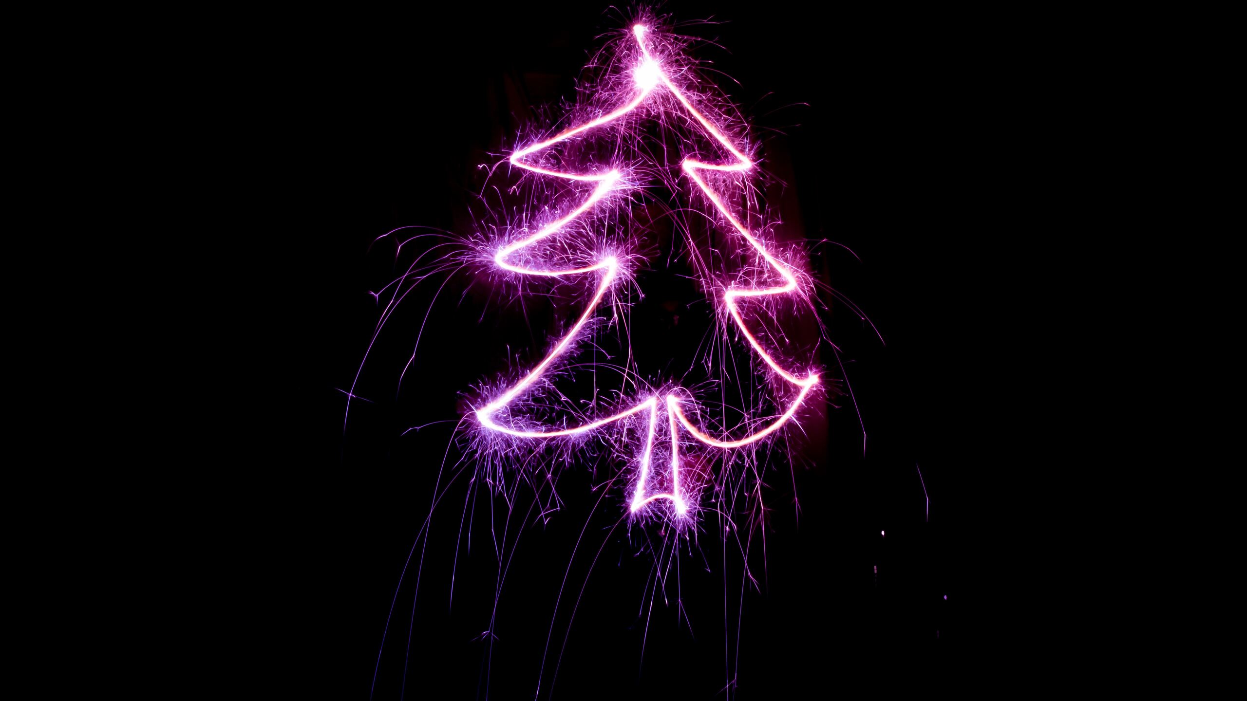 Christmas Tree Neon Light 1440P Resolution HD 4k Wallpaper, Image, Background, Photo and Picture