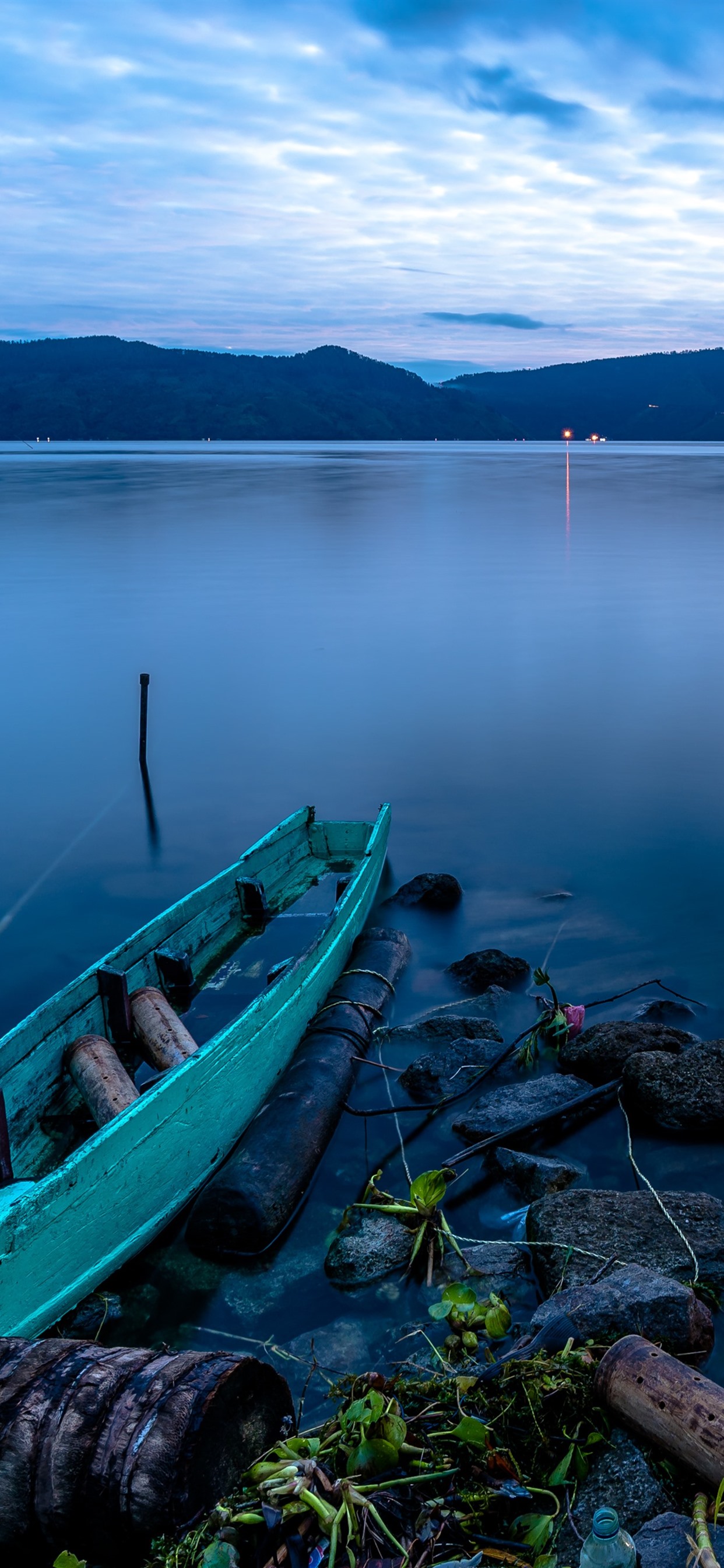 Indonesia, Sumatra, Lake Toba, Boat, Dusk 1242x2688 IPhone 11 Pro XS Max Wallpaper, Background, Picture, Image