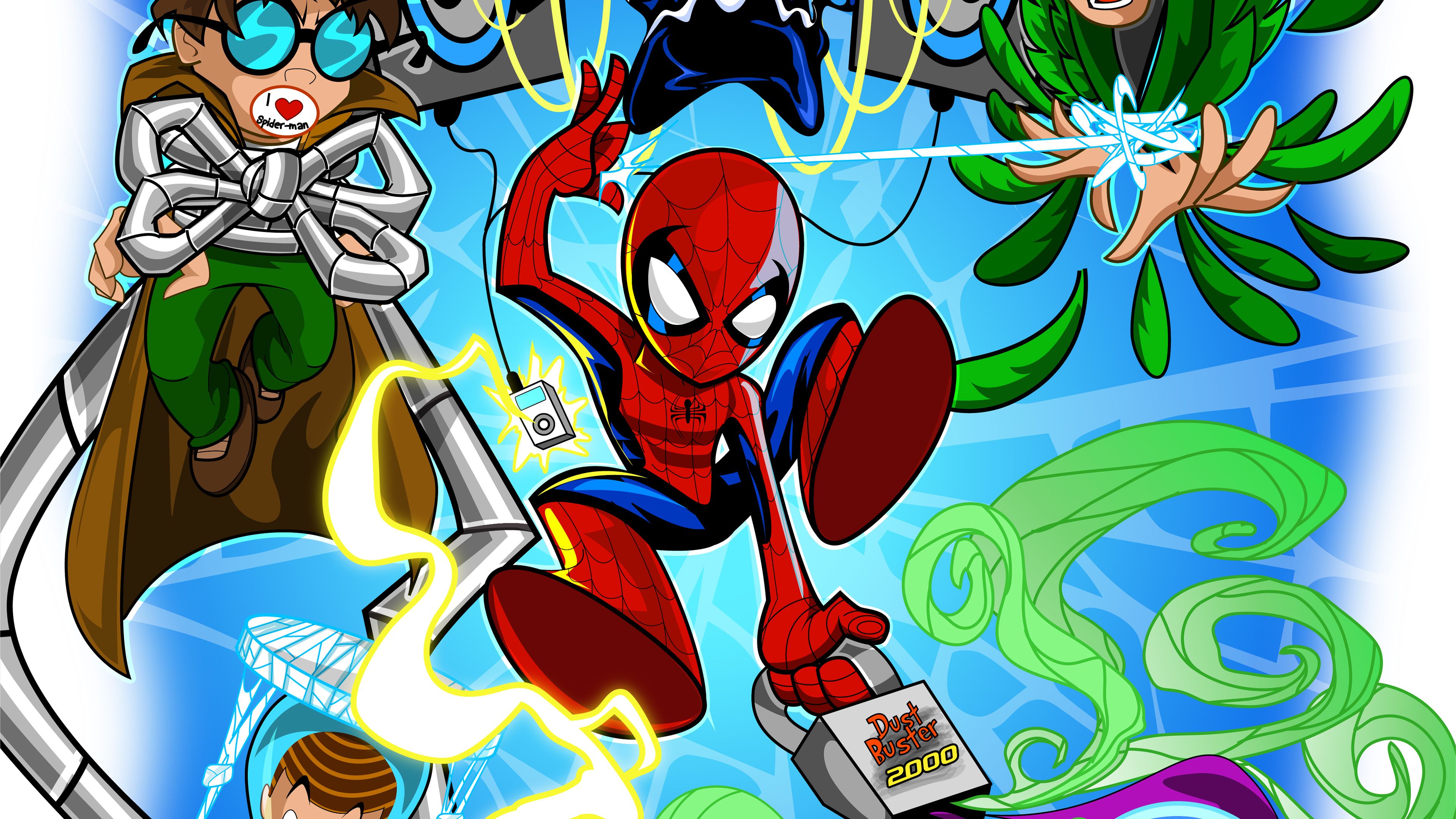 Spidey Vs The Sinister Six 4k Superheroes Wallpaper, Spiderman Wallpaper, Illustration Wallpaper, Hd Wallpa. The Sinister Six, Hero Wallpaper, IPhone Wallpaper