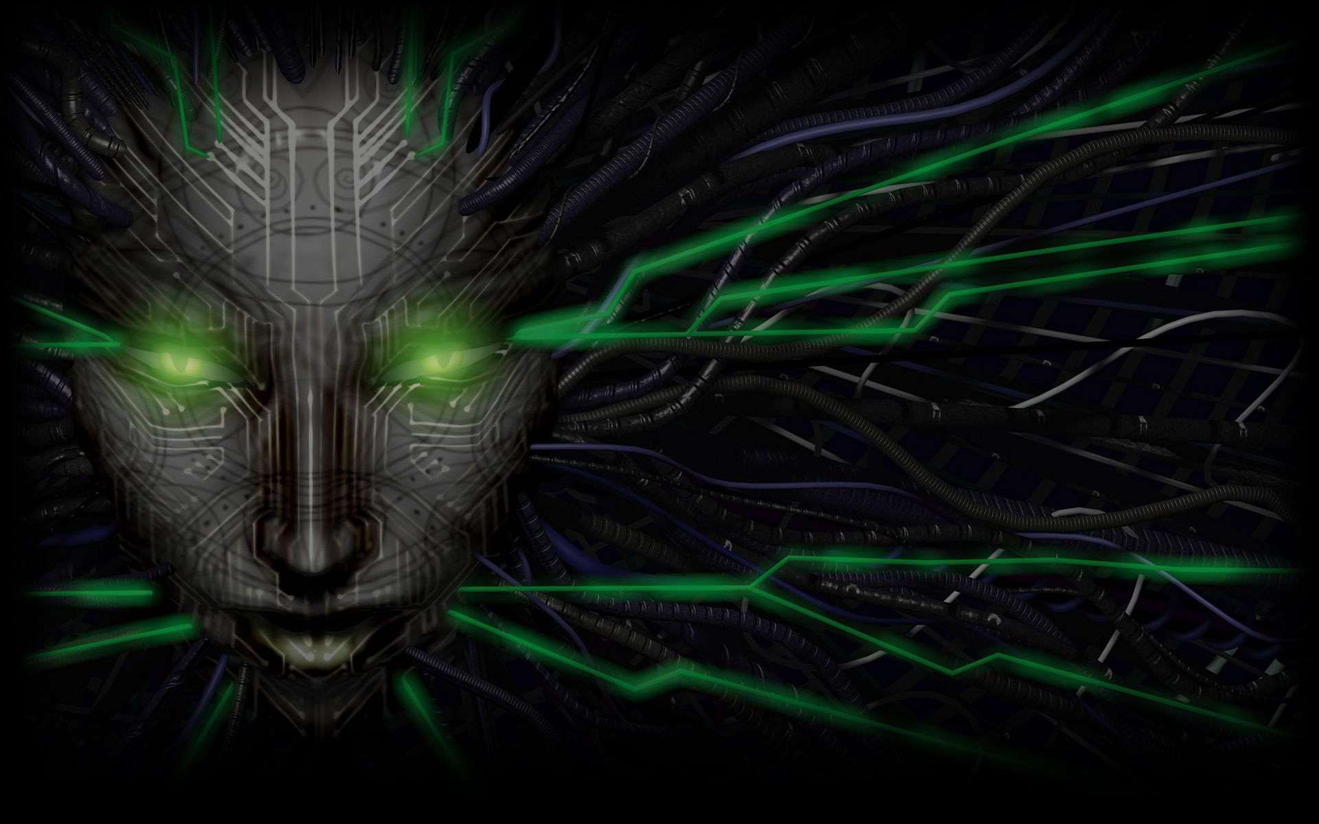SHODAN From System Shock 2. She Manifests Physically In The Form Of A Cybernetic Human Resembling Face, With Cords. System Shock Technology Wallpaper, Techno