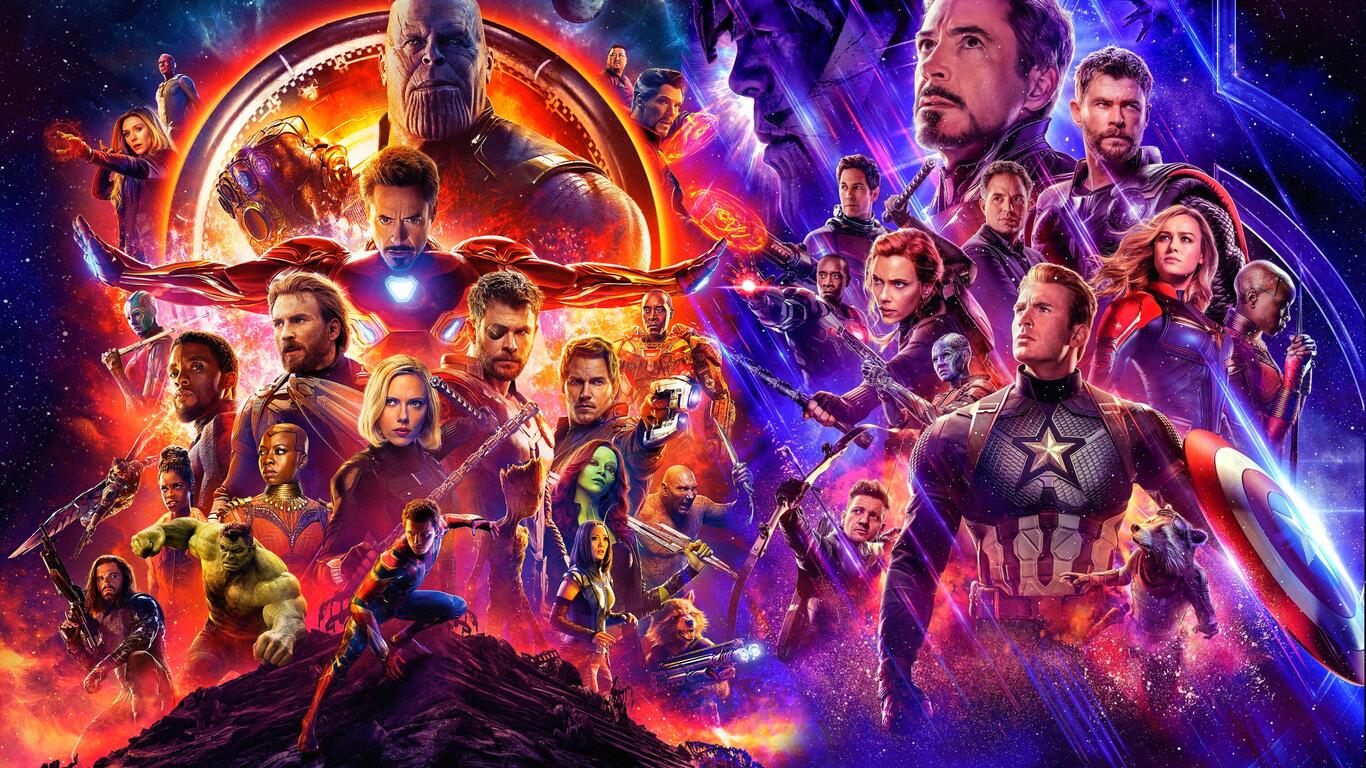 Avengers Infinity War And Endgame Poster 1366x768 Resolution HD 4k Wallpaper, Image, Background, Photo and Picture
