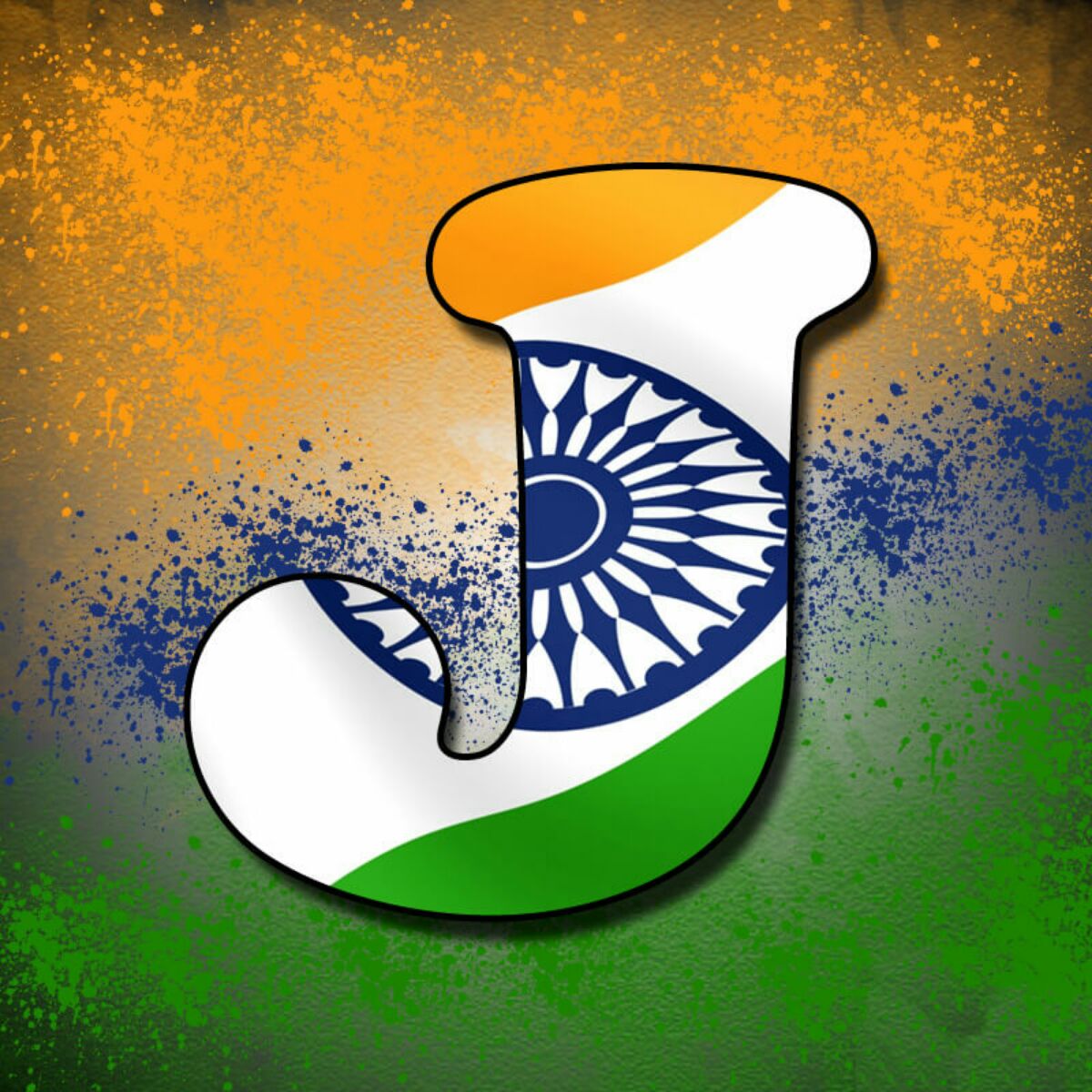 J Alphabet In Indian Flag HD Wallpaper