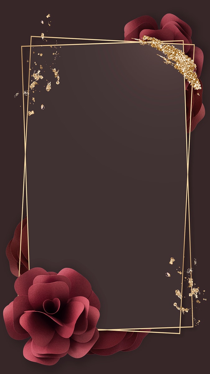Luxurious flower and gold frame