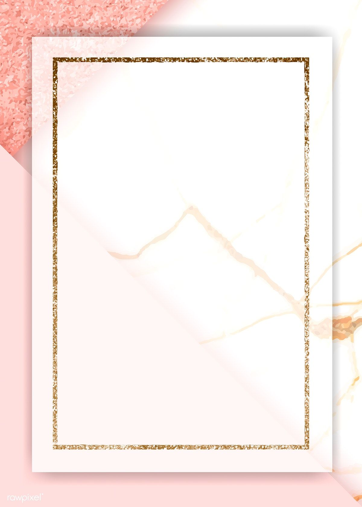 Download premium vector of Gold rectangle frame on pink background vector