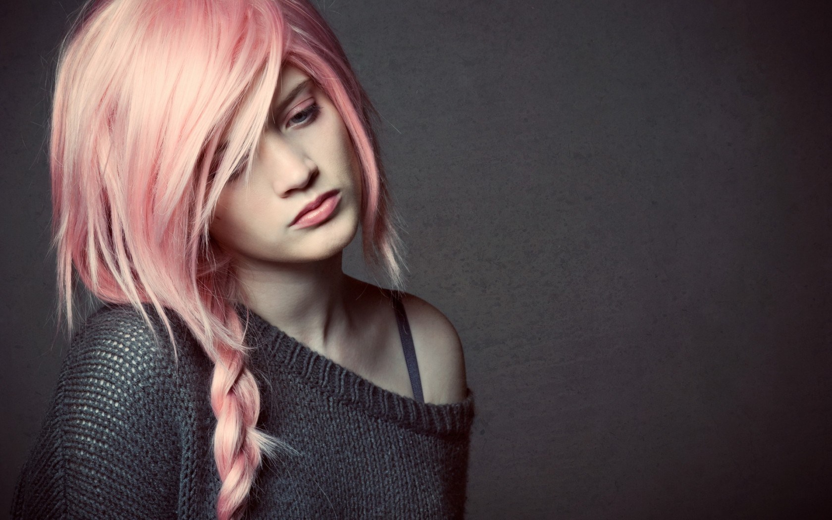 Pink Hair Girl Model Wallpaper 43678 1680x1050px