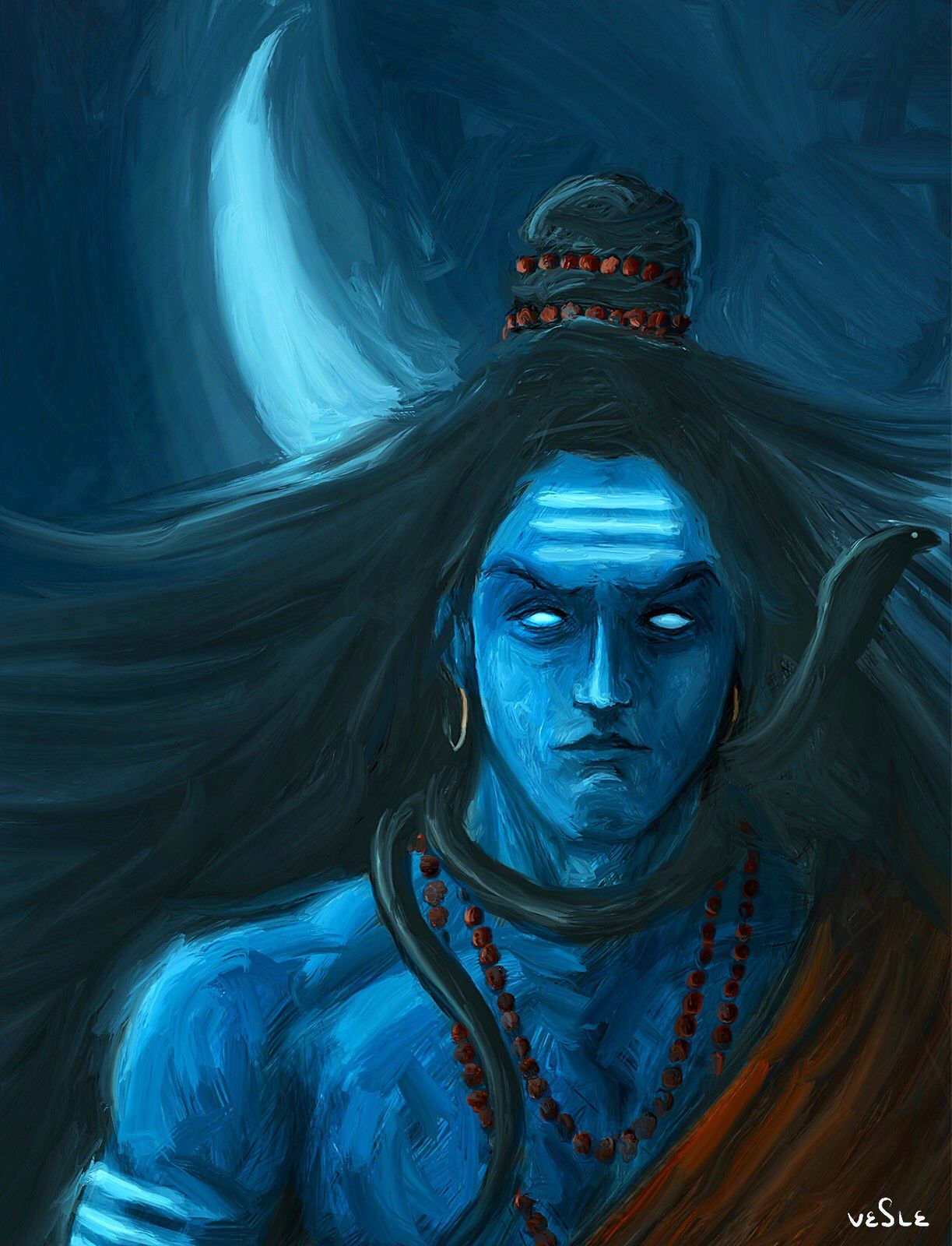 Digital Painting Of Lord Shiva