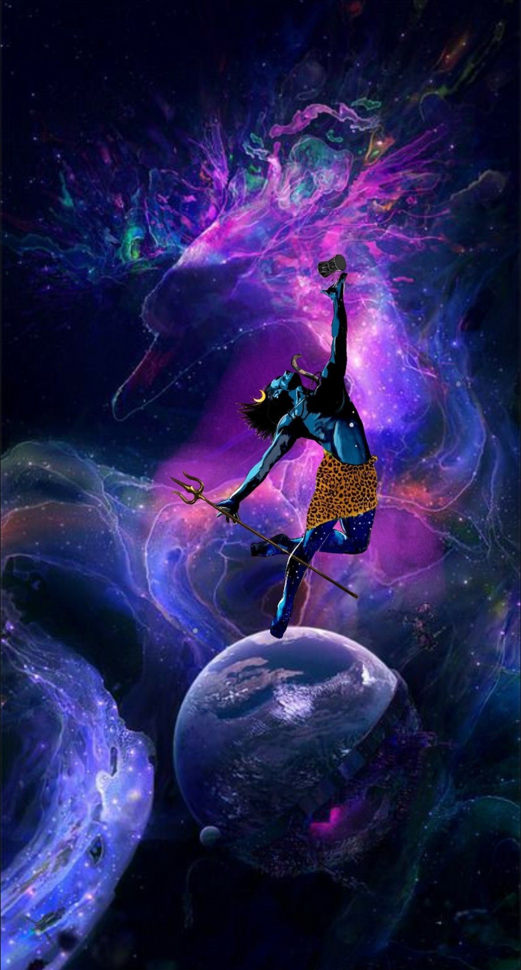 Lord Shiva as Nataraj in Brahmand Galaxy in creative art painting. Lord shiva painting, Lord shiva, Lord shiva HD wallpaper