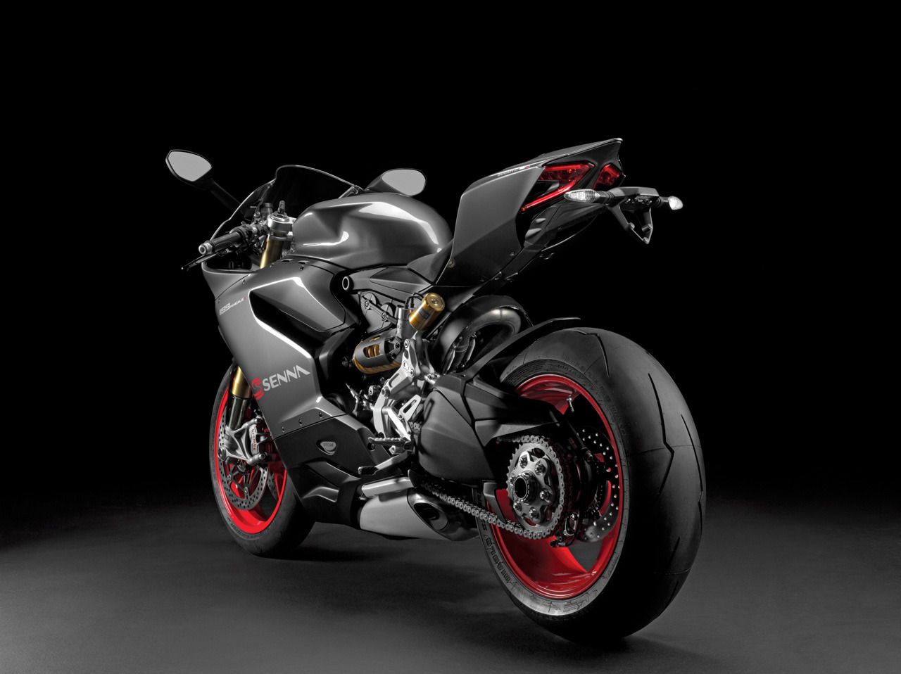 Black Ducati 1199 Panigale S Back View