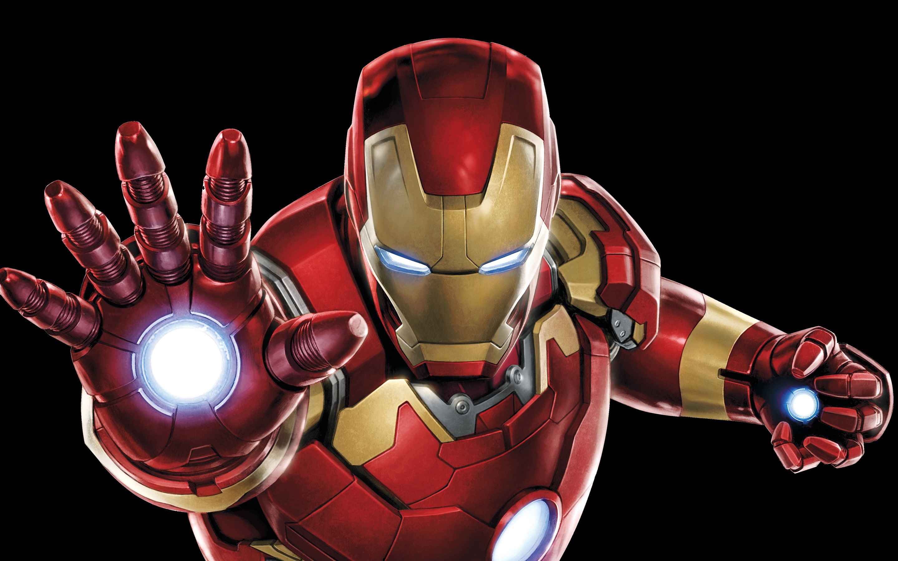 Wallpaper Iron Man, hands, superhero, black background 2880x1800 HD Picture, Image