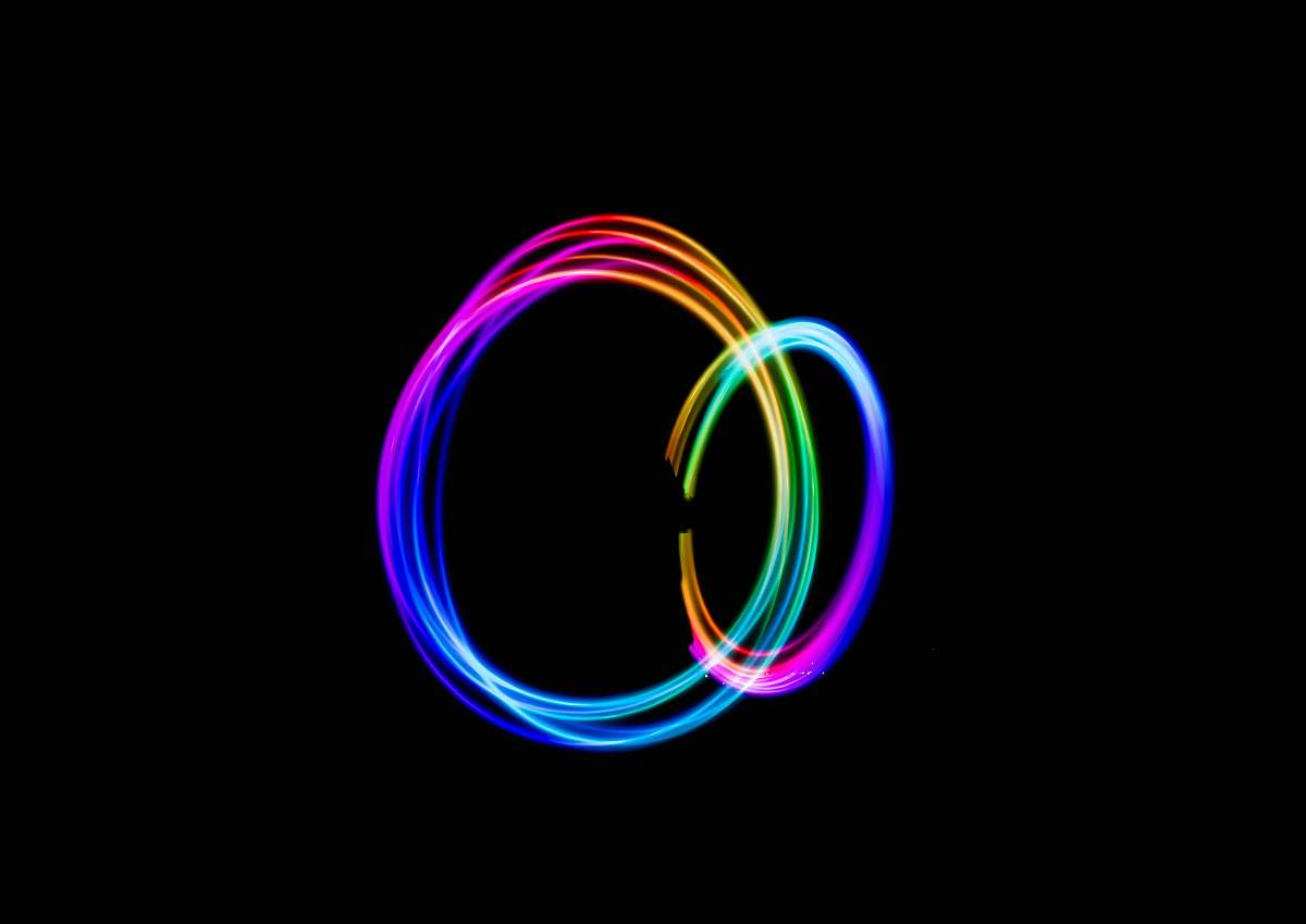 Black Wallpaper Time Lapse Photography Of Person Doing Circle Rainbow Light Light Image