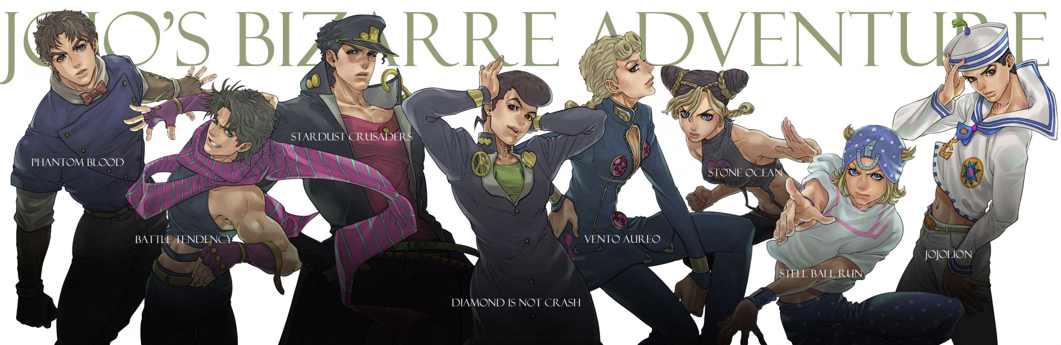 Jojo No Kimyou Na Bouken Ougon No Kaze Characters - Dowload Anime, Ōgon No  Kaze HD wallpaper