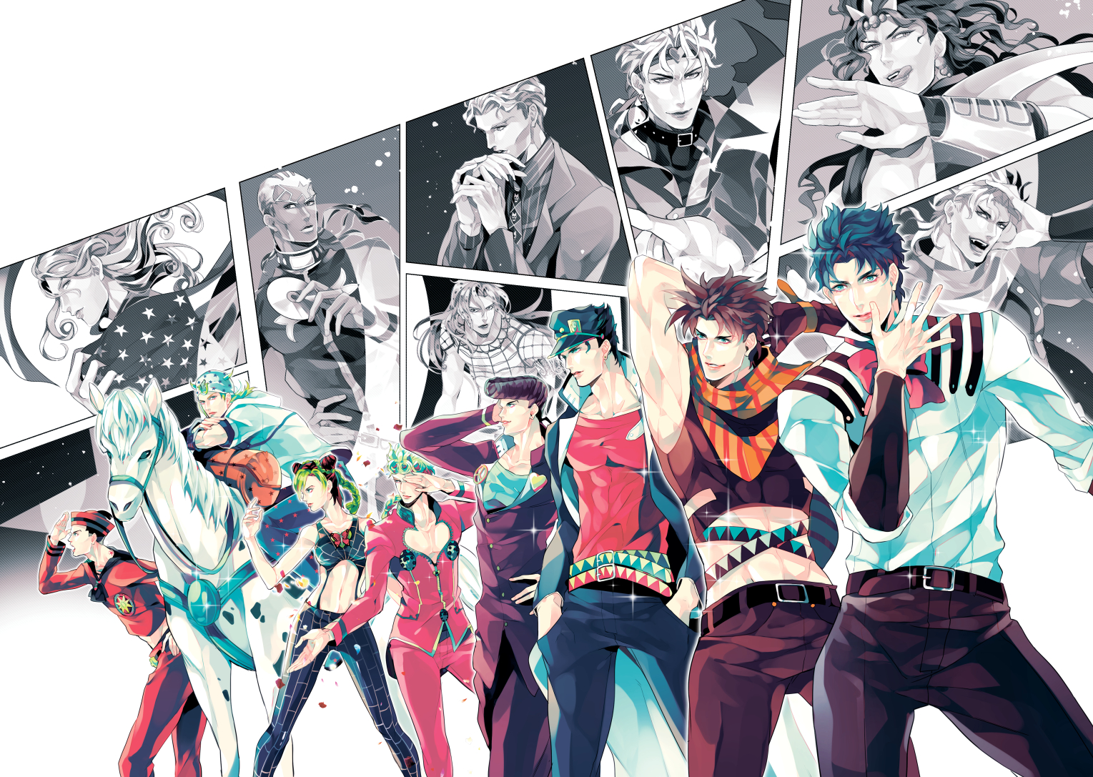 Download wallpaper game, anime, manga, japanese, JoJo no Kimyo na Boken,  JoJo's Bizarre Adventure, section shonen in resolution 2560x1440