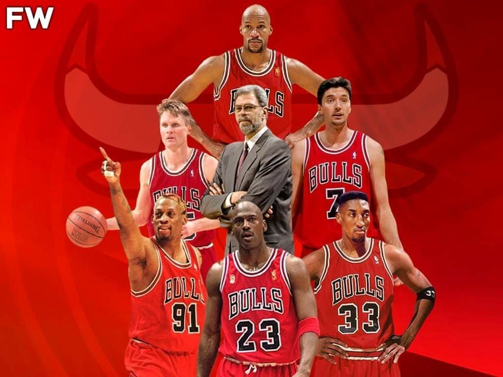 Chicago Bulls- Harper, Kerr, Jackson, Kukoc, Rodman, Jordan, and Pippen. Chicago bulls, Michael jordan wallpaper iphone, Lebron james miami heat