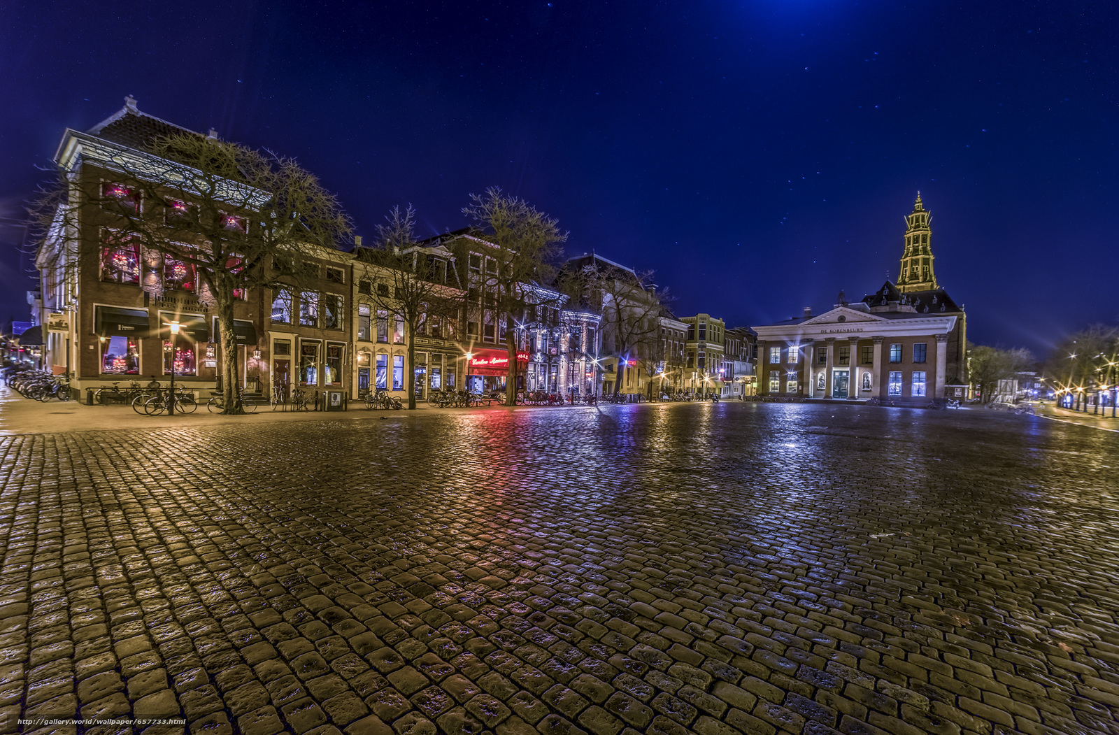 Download wallpaper Groningen, Groningen, Netherlands, night free desktop wallpaper in the resolution 2048x1345