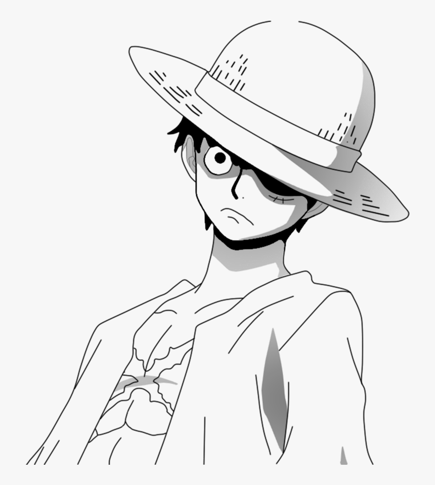 Monkey D Luffy Angery Black And White Png, Transparent Png, Transparent Png Image