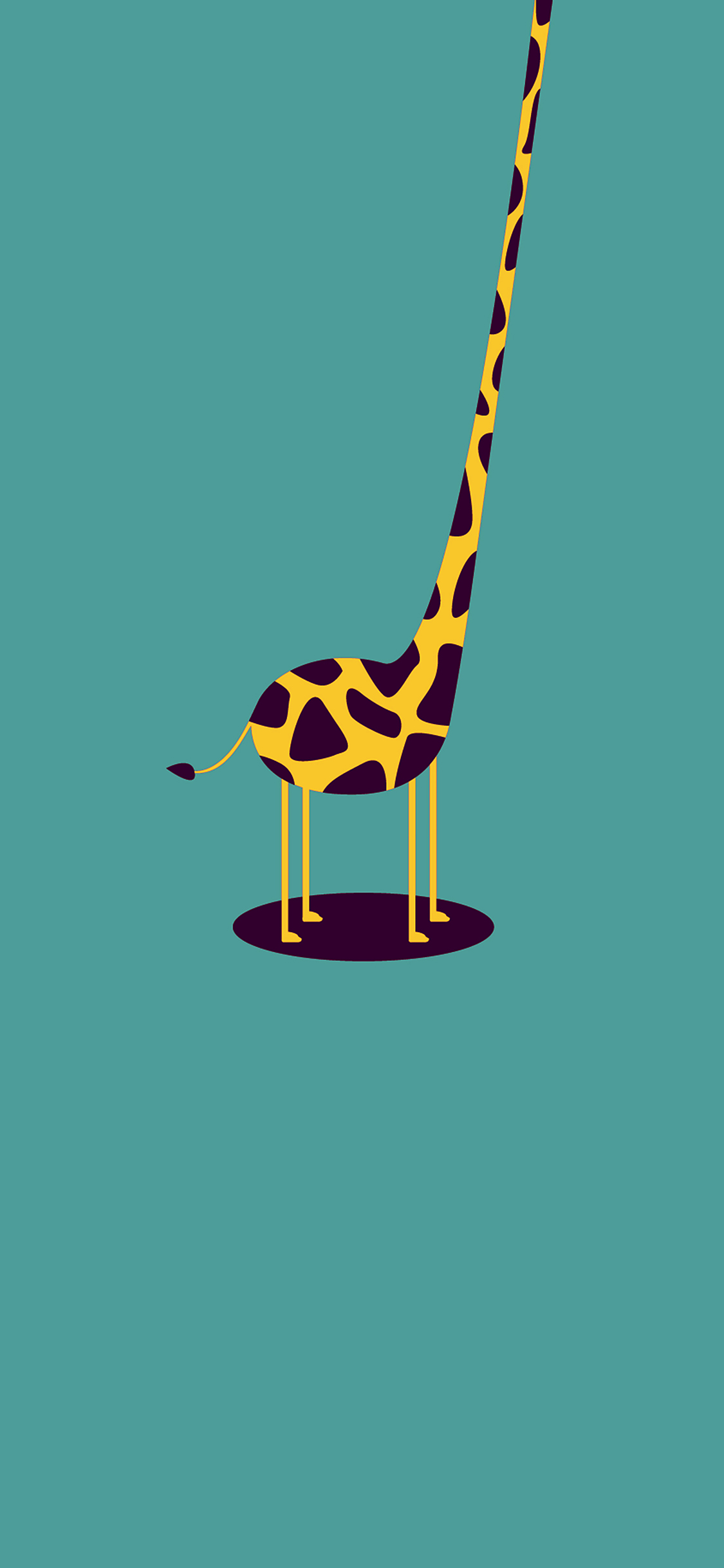 Giraffe Cute Blue Minimal Simple Wallpaper