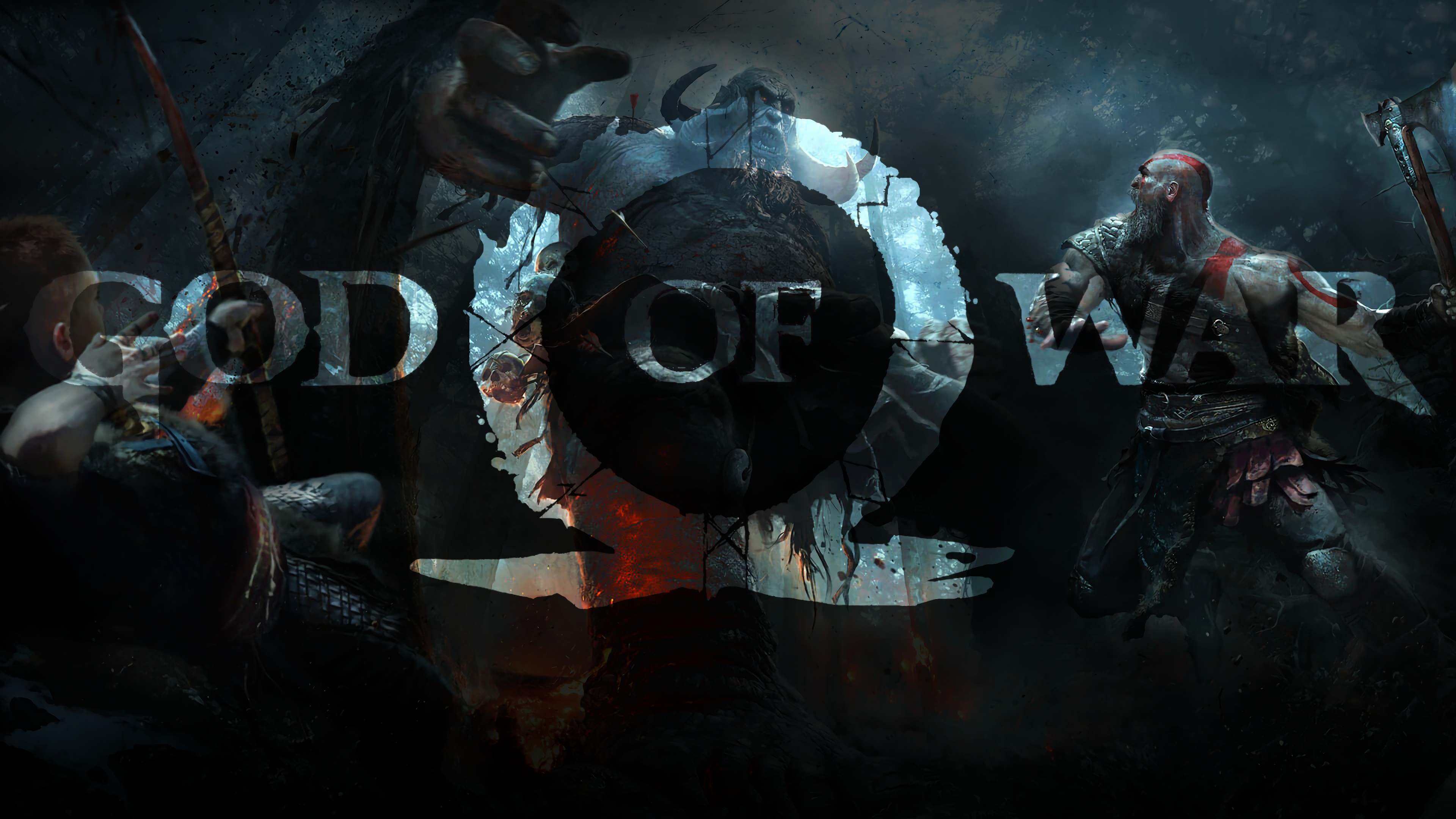 God of War 4 Logo Ps4 Video Game 4K