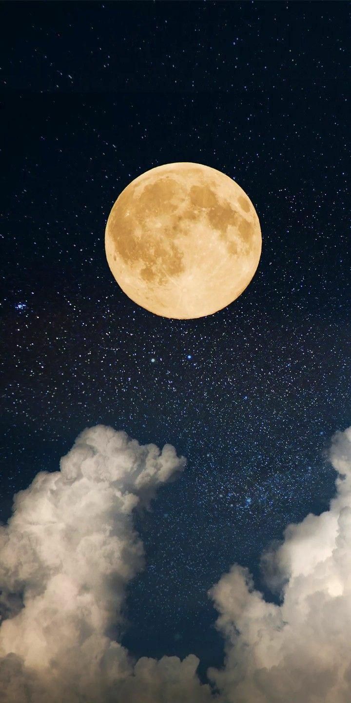 starry sky moon wallpaper