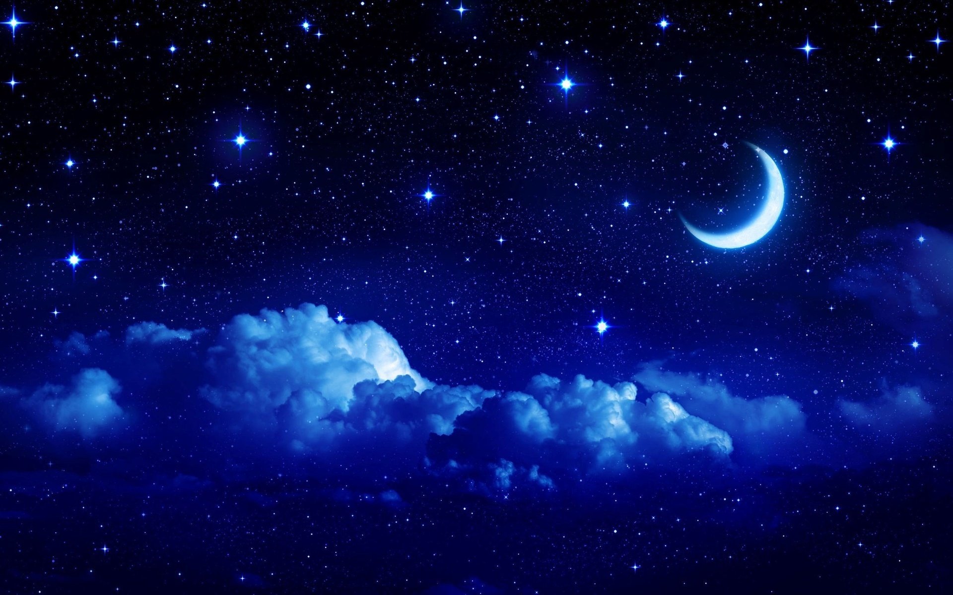 night, Moon, Romance, Love, Stars, Sky, Clouds Wallpaper HD / Desktop and Mobile Background